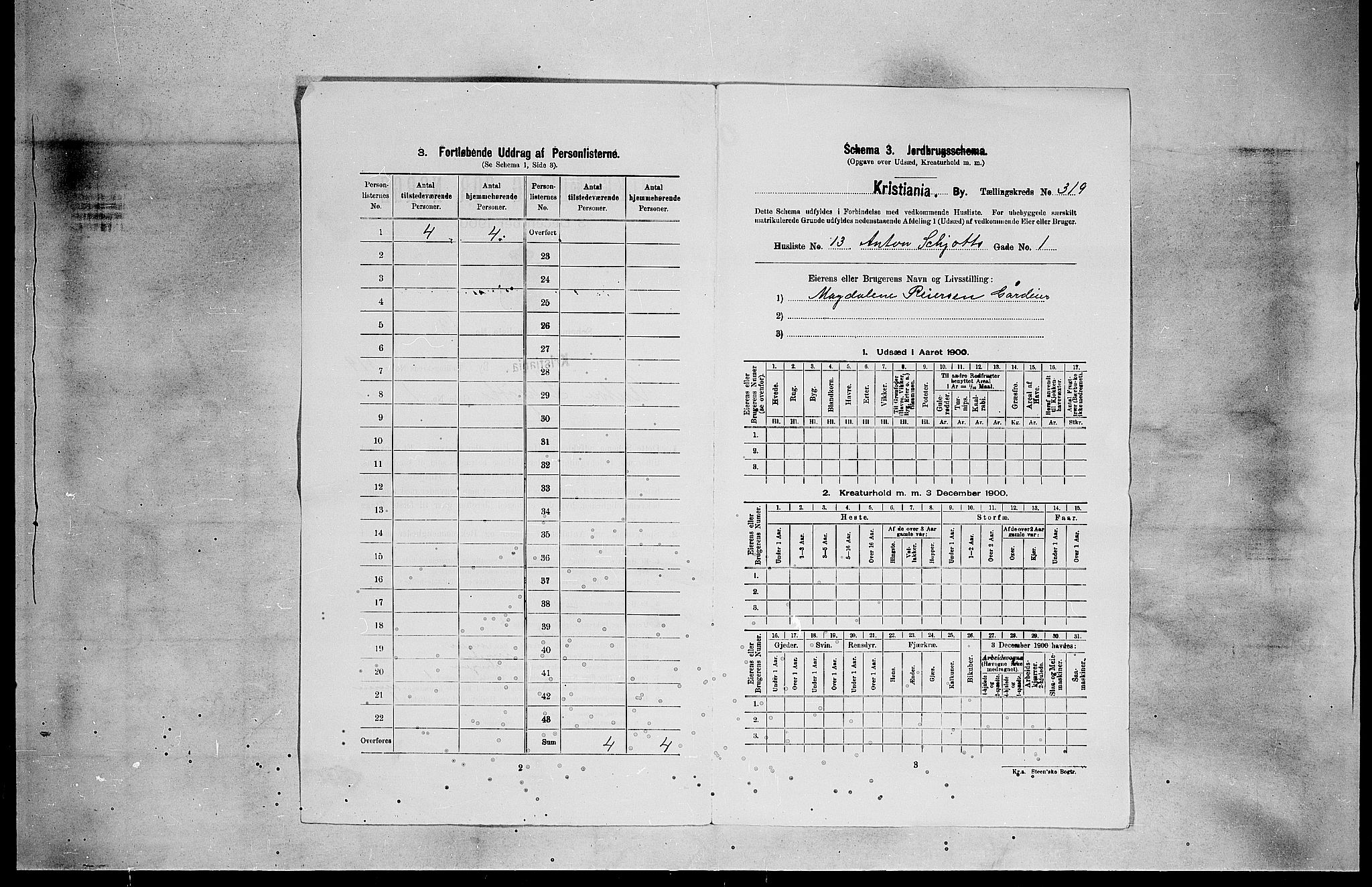 SAO, 1900 census for Kristiania, 1900, p. 2062