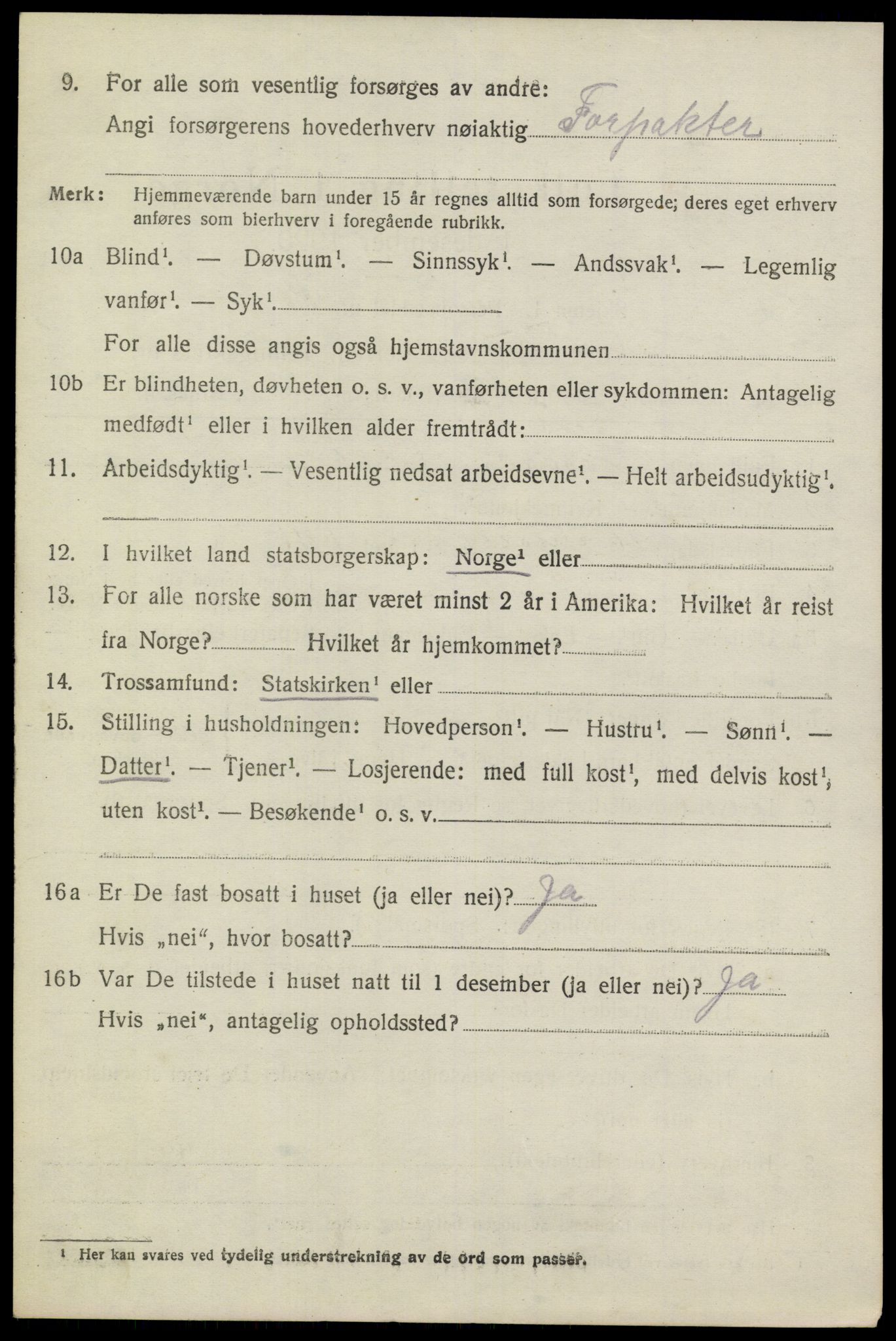 SAKO, 1920 census for Sannidal, 1920, p. 5384