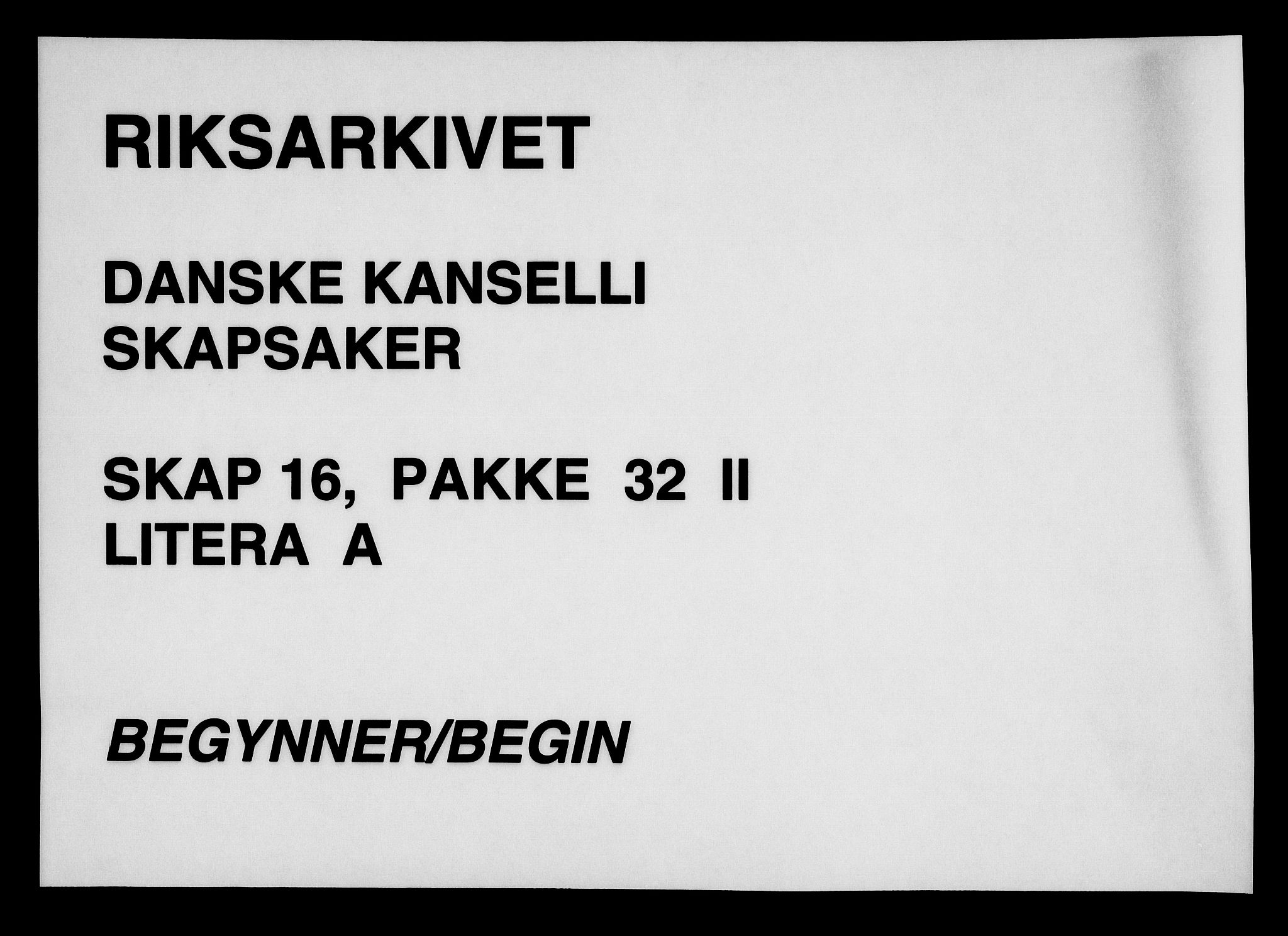 Danske Kanselli, Skapsaker, RA/EA-4061/F/L0111: Skap 16, pakke 32 II.
, 1750-1751, p. 1