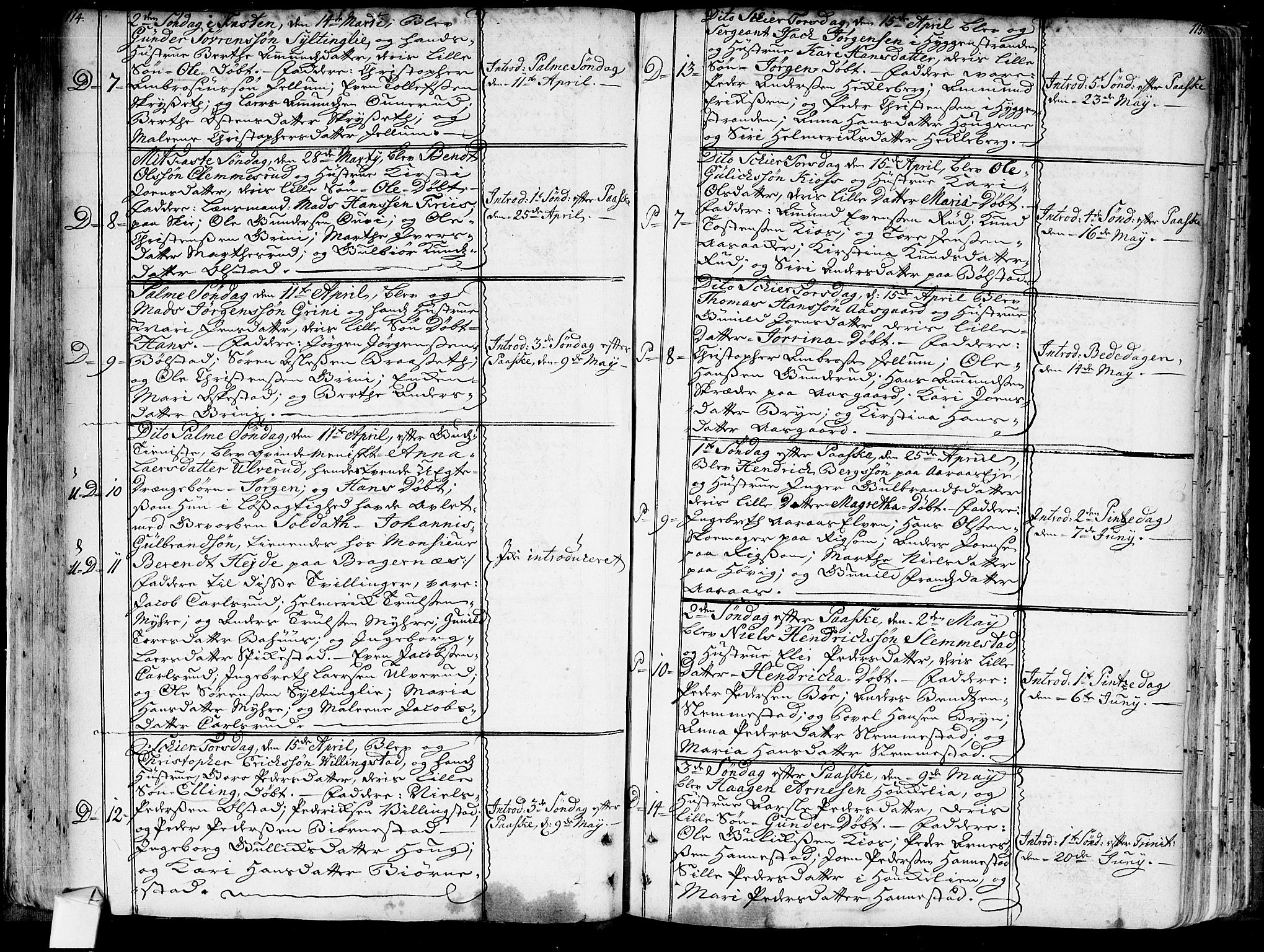 Røyken kirkebøker, AV/SAKO-A-241/G/Ga/L0001: Parish register (copy) no. 1, 1740-1768, p. 114-115