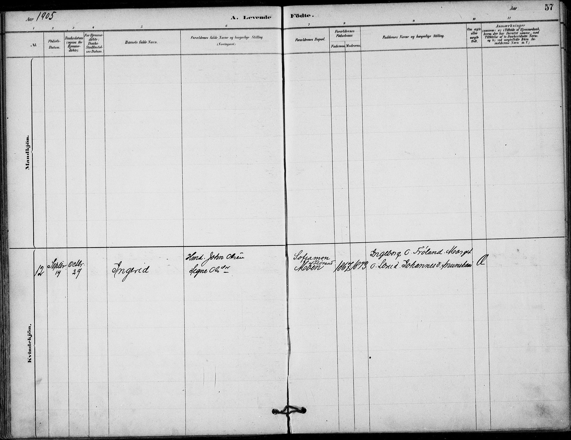 Hjartdal kirkebøker, SAKO/A-270/F/Fb/L0002: Parish register (official) no. II 2, 1880-1932, p. 57