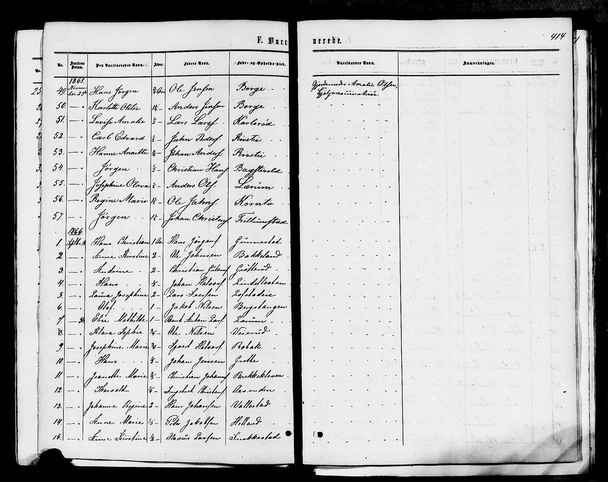 Våle kirkebøker, AV/SAKO-A-334/F/Fa/L0010: Parish register (official) no. I 10, 1861-1877, p. 414