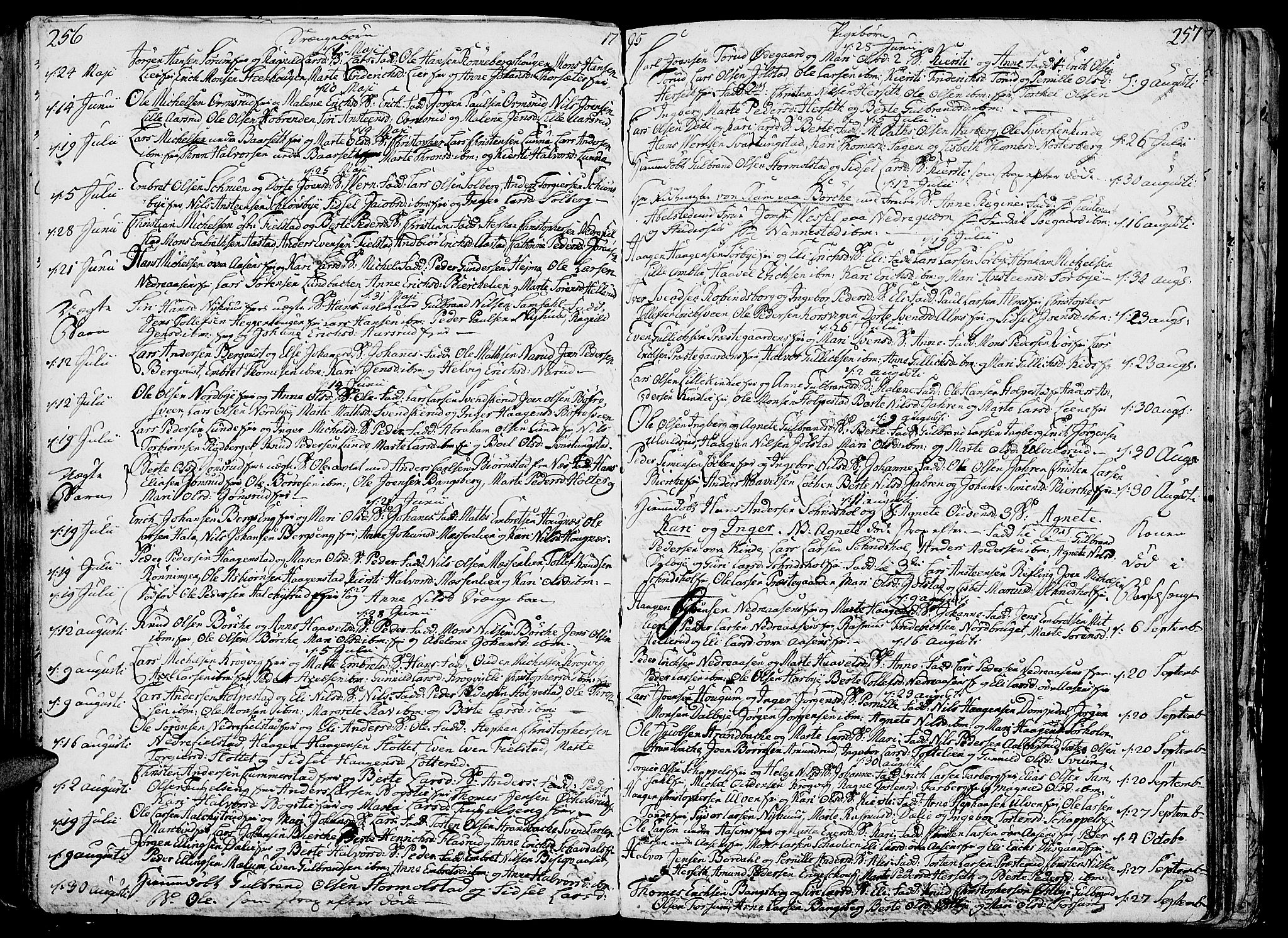 Ringsaker prestekontor, AV/SAH-PREST-014/K/Ka/L0003: Parish register (official) no. 3, 1775-1798, p. 256-257