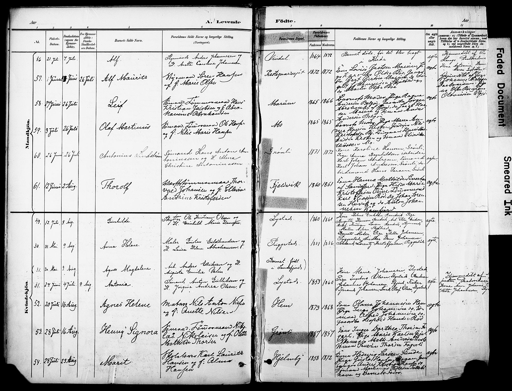 Sandar kirkebøker, SAKO/A-243/F/Fa/L0014: Parish register (official) no. 14, 1896-1909, p. 9