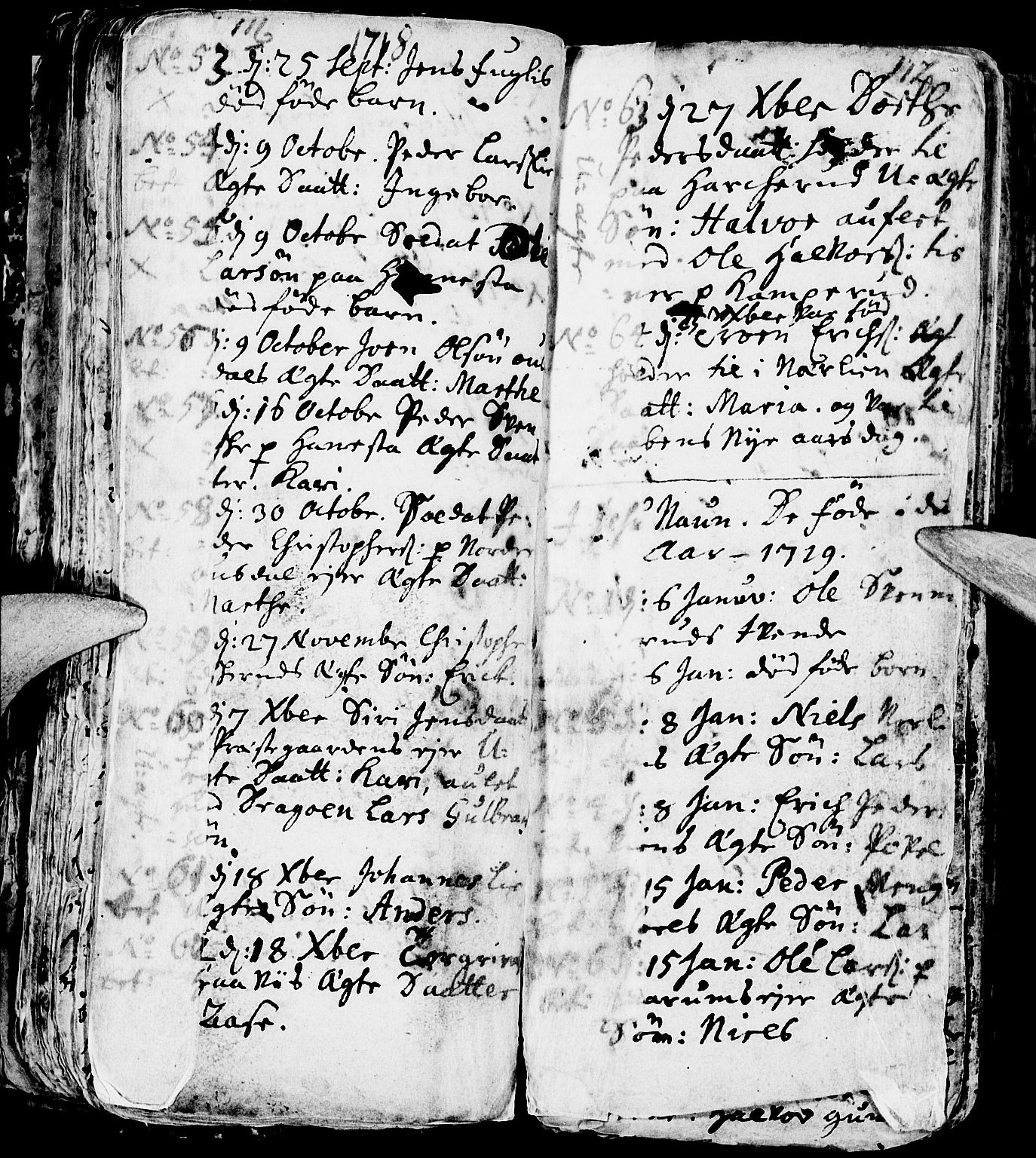 Nes prestekontor, Hedmark, AV/SAH-PREST-020/L/La/L0001: Parish register (copy) no. 1, 1663-1784, p. 116-117