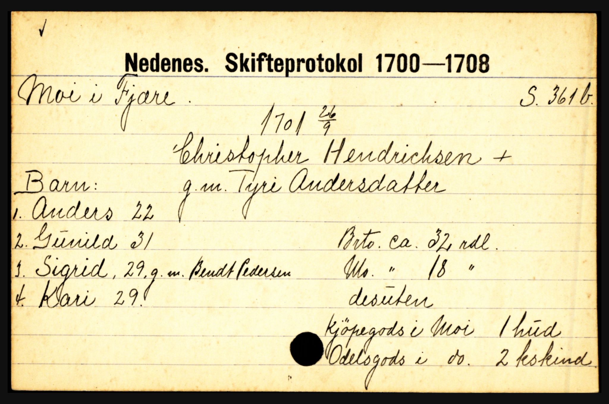 Nedenes sorenskriveri før 1824, AV/SAK-1221-0007/H, p. 20057