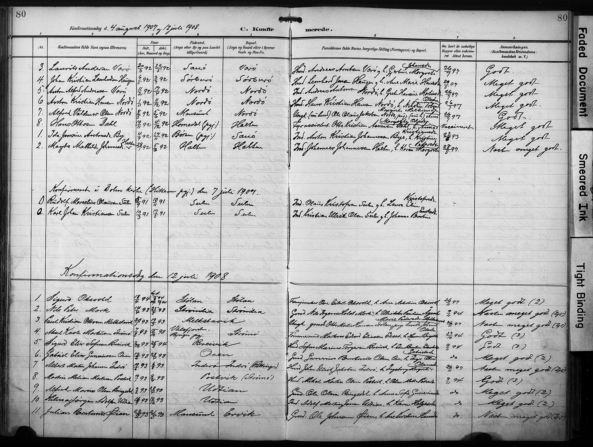 Ministerialprotokoller, klokkerbøker og fødselsregistre - Sør-Trøndelag, SAT/A-1456/640/L0580: Parish register (official) no. 640A05, 1902-1910, p. 80