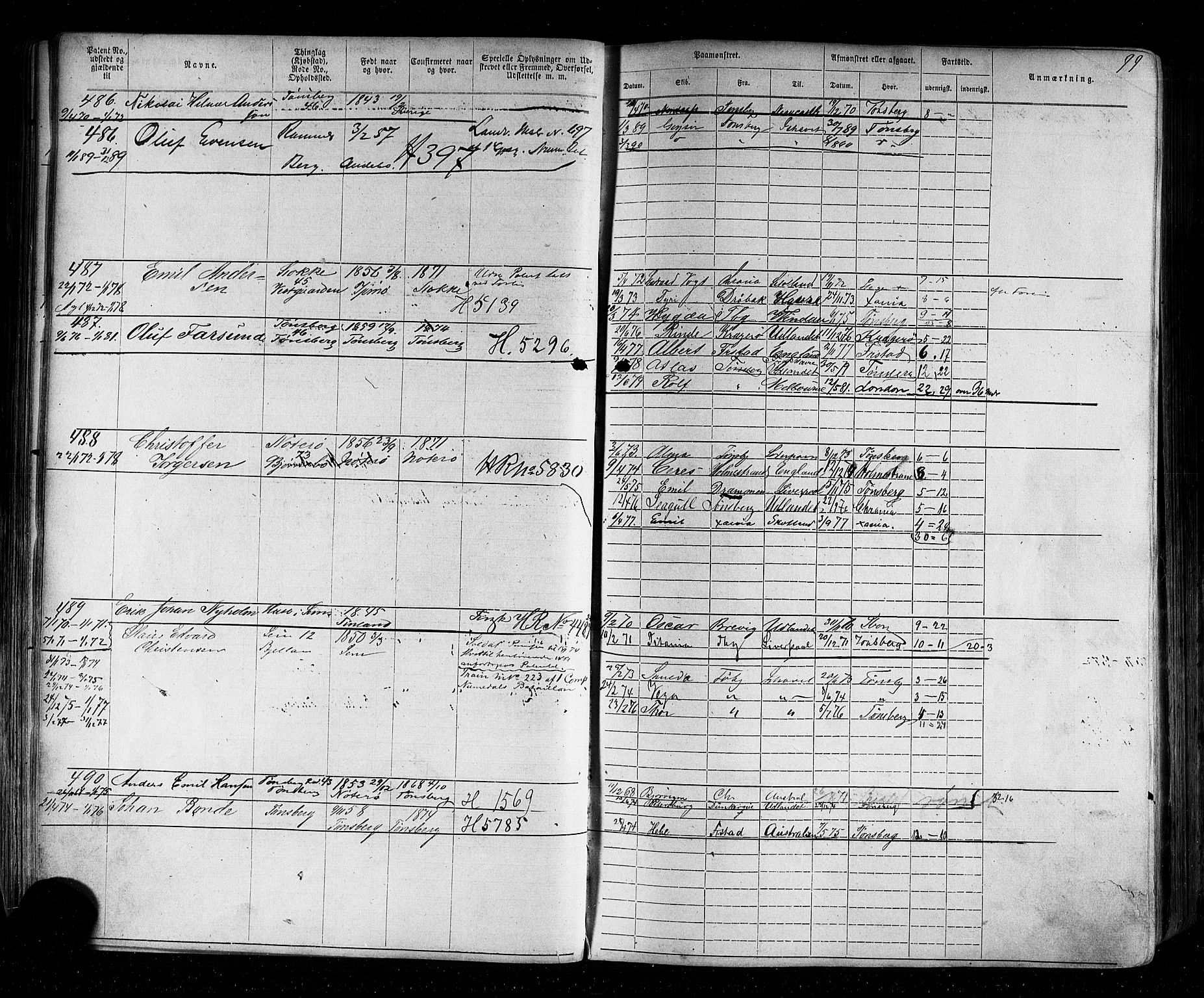 Tønsberg innrulleringskontor, AV/SAKO-A-786/F/Fb/L0002: Annotasjonsrulle Patent nr. 1-2635, 1869-1877, p. 114