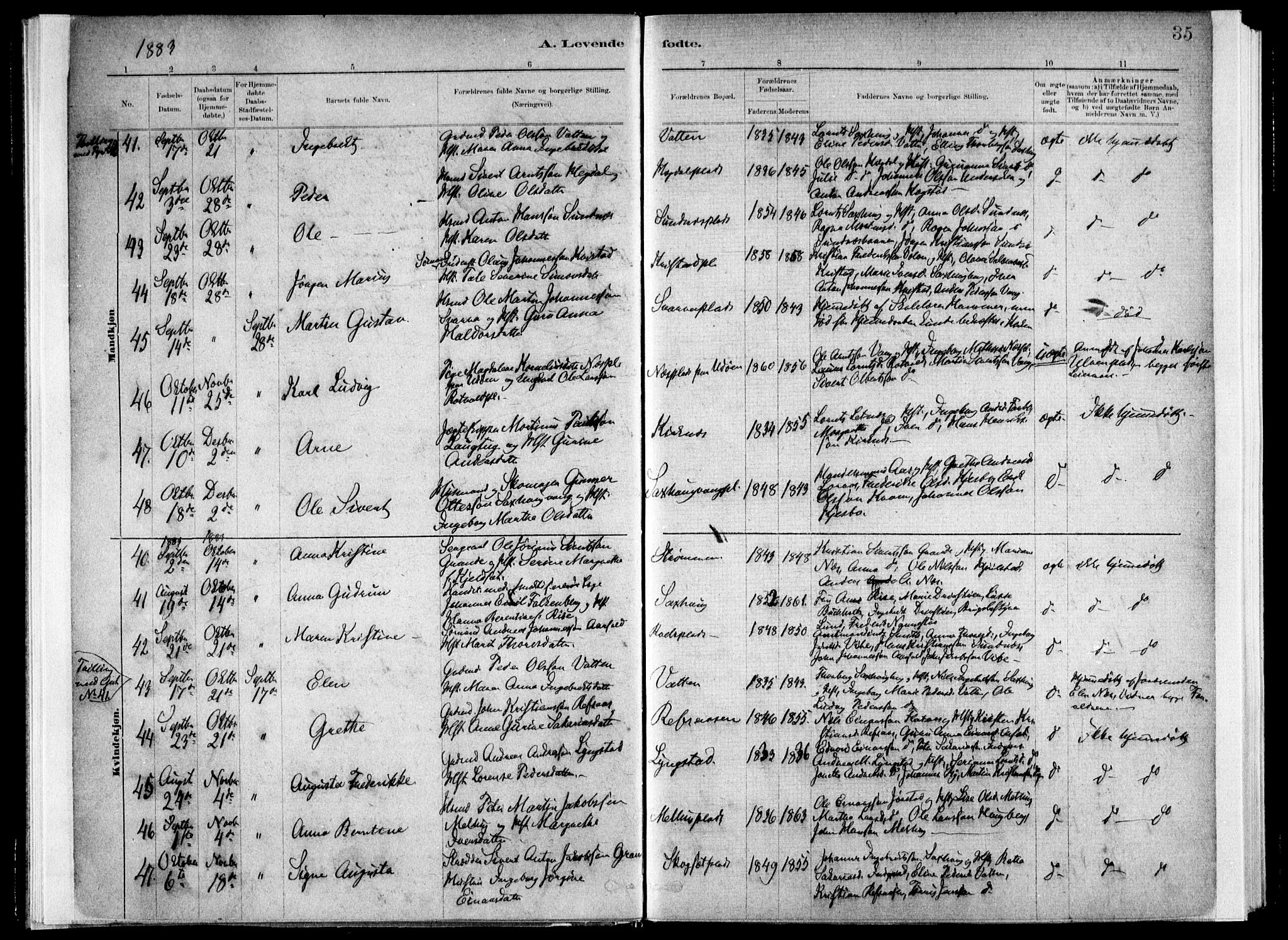 Ministerialprotokoller, klokkerbøker og fødselsregistre - Nord-Trøndelag, SAT/A-1458/730/L0285: Parish register (official) no. 730A10, 1879-1914, p. 35