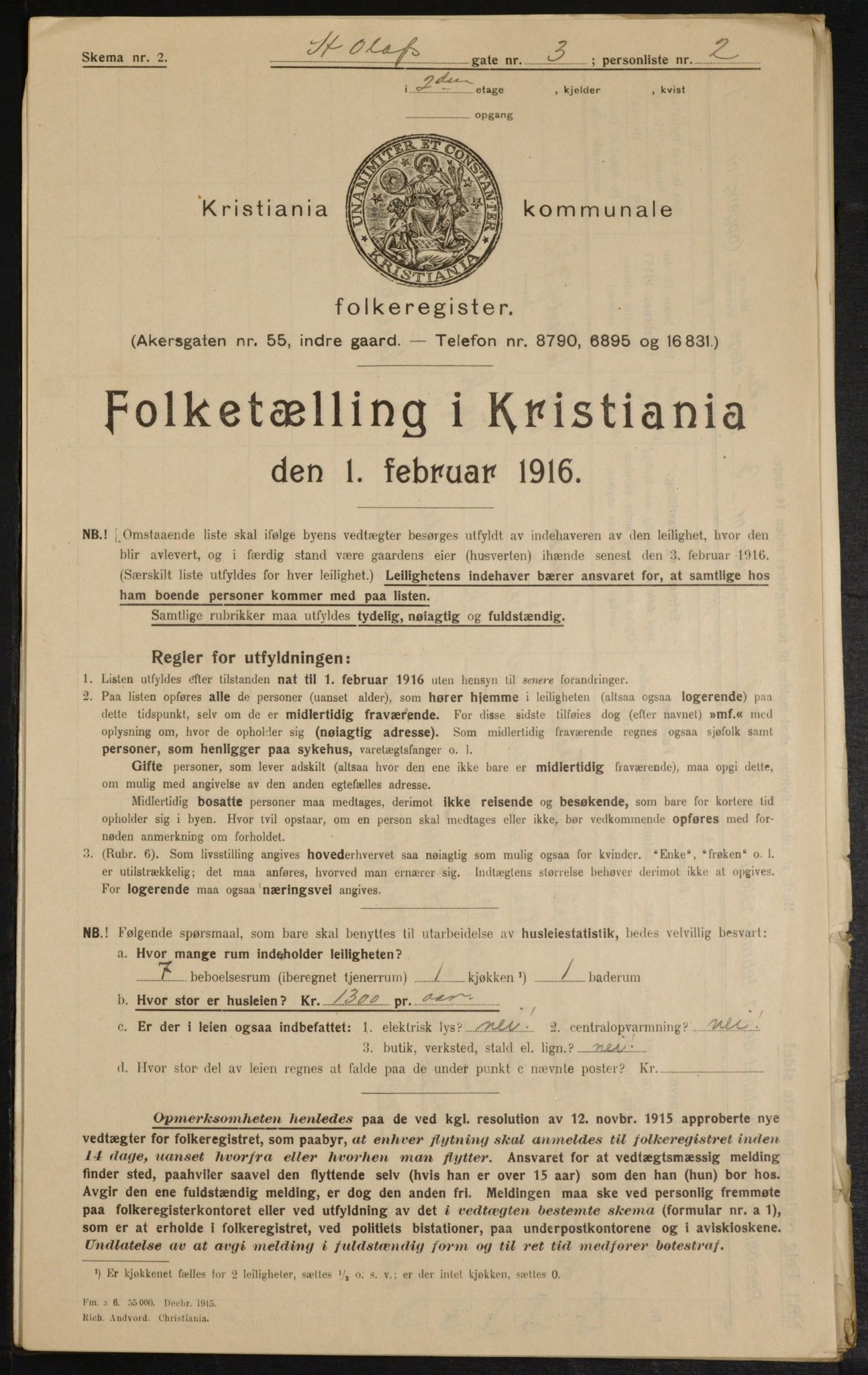 OBA, Municipal Census 1916 for Kristiania, 1916, p. 90187