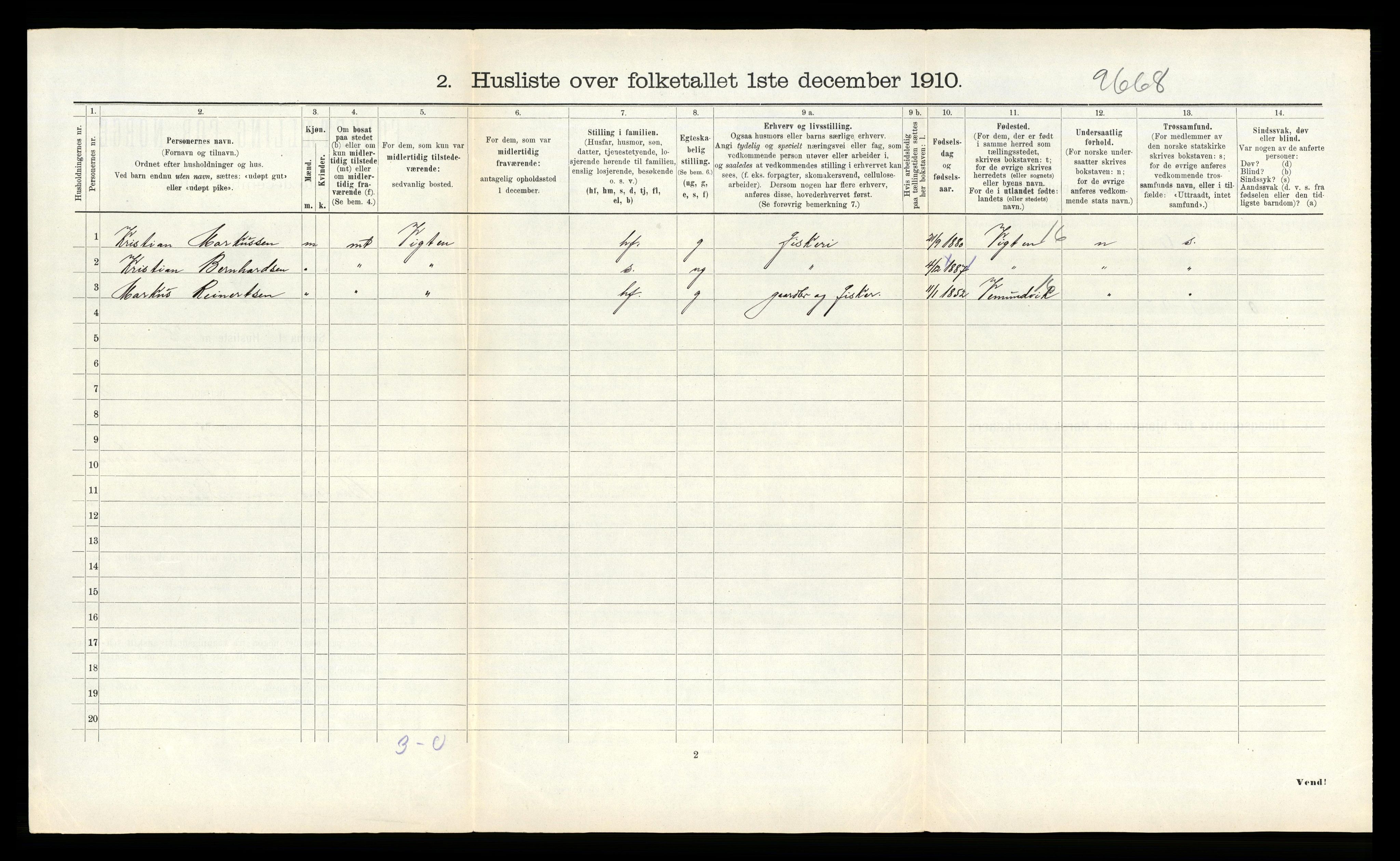 RA, 1910 census for Nærøy, 1910, p. 288