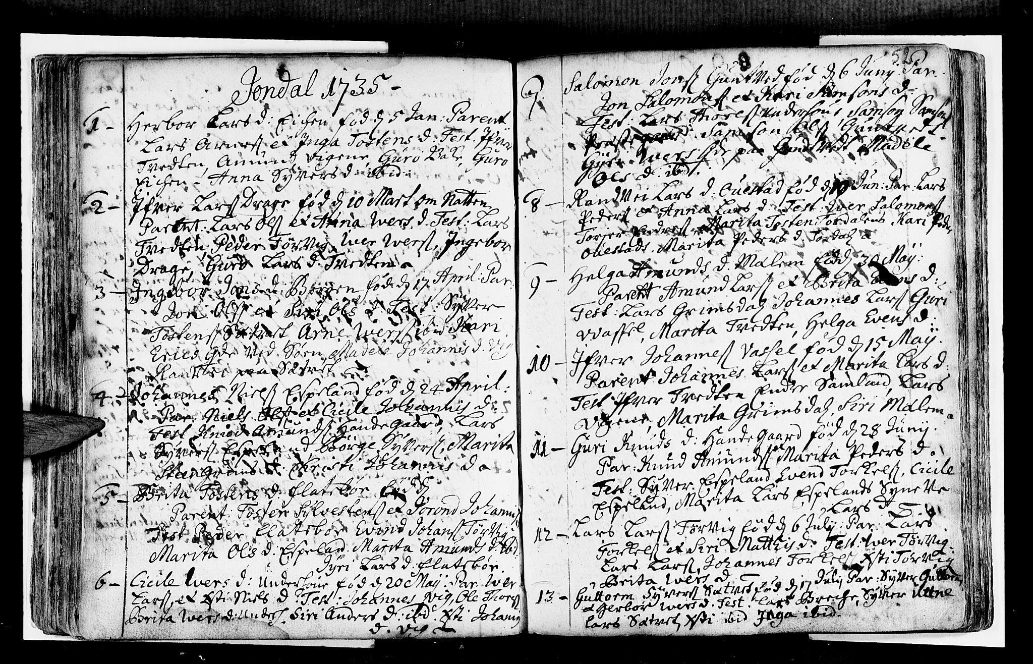 Strandebarm sokneprestembete, AV/SAB-A-78401/H/Haa: Parish register (official) no. A 2 /2, 1727-1750, p. 52