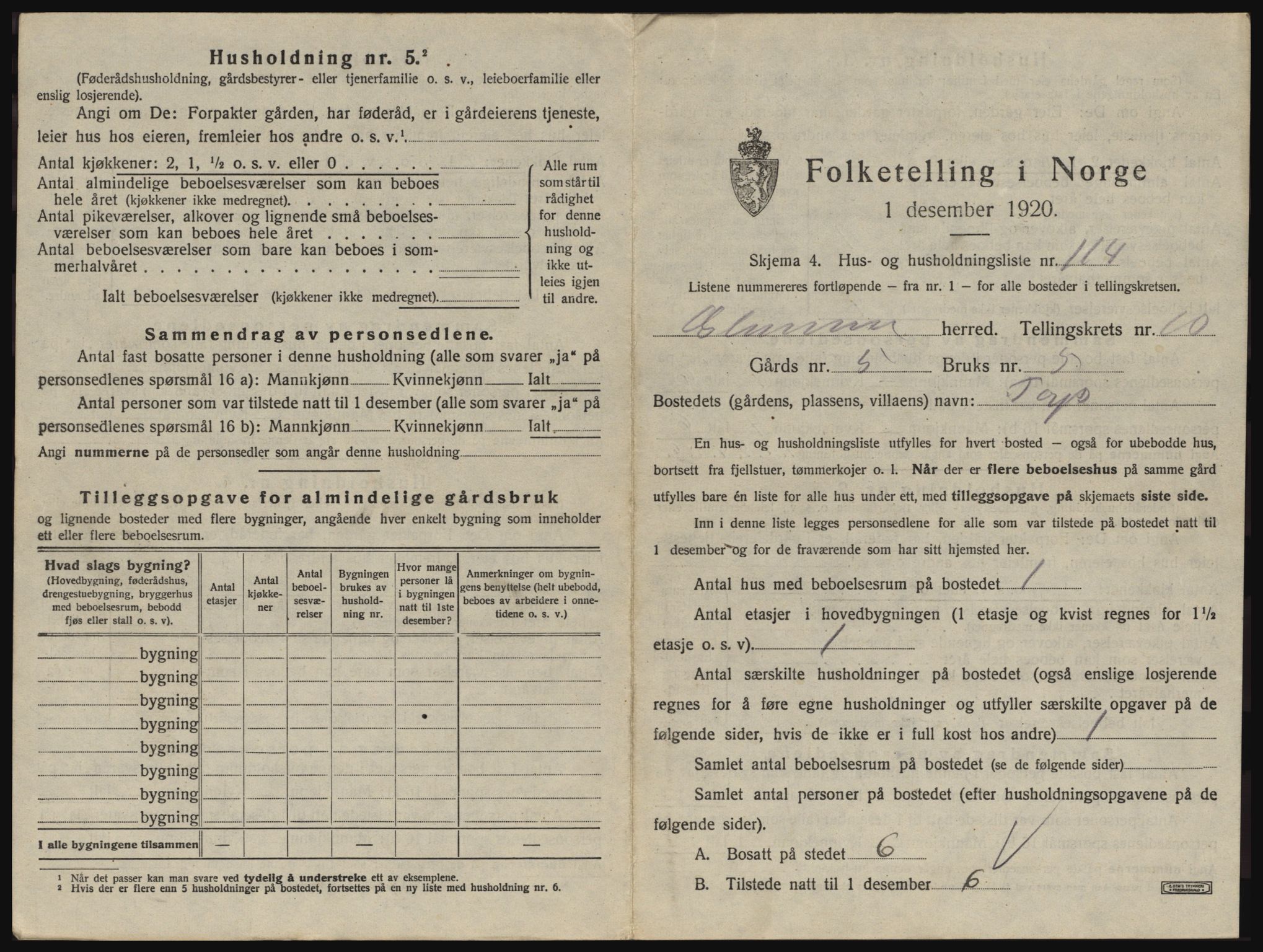 SAO, 1920 census for Glemmen, 1920, p. 2151