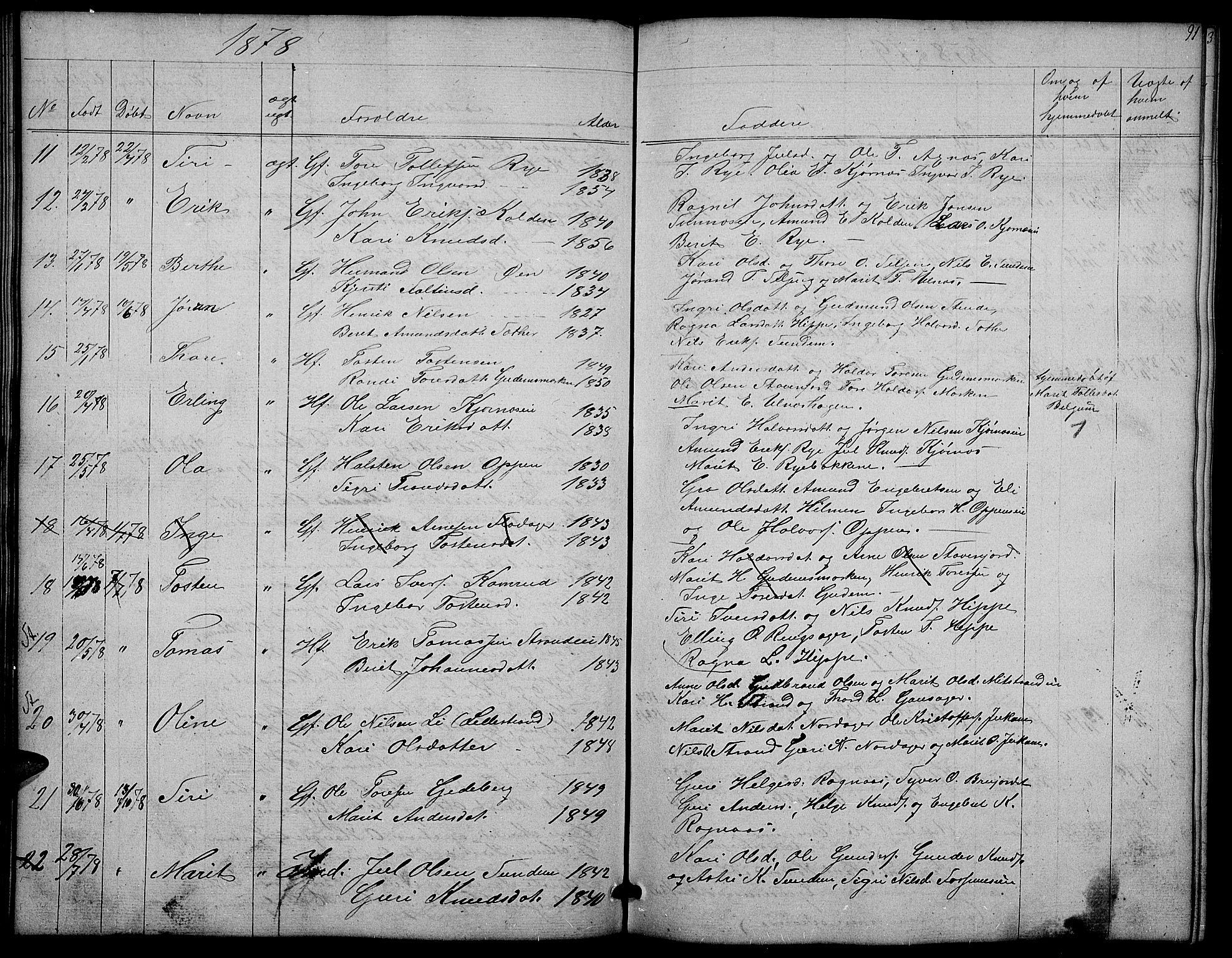 Nord-Aurdal prestekontor, SAH/PREST-132/H/Ha/Hab/L0004: Parish register (copy) no. 4, 1842-1882, p. 91