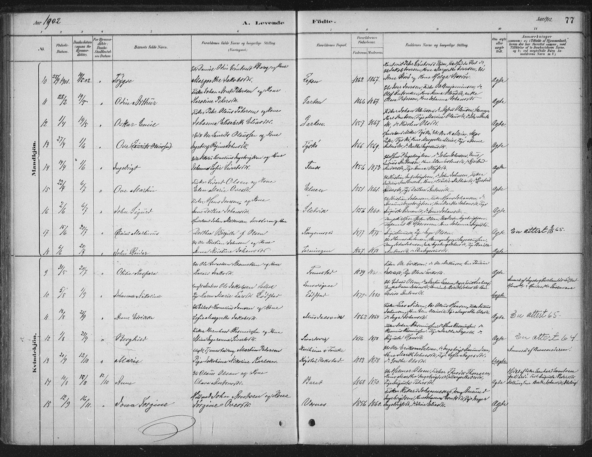 Ministerialprotokoller, klokkerbøker og fødselsregistre - Sør-Trøndelag, SAT/A-1456/662/L0755: Parish register (official) no. 662A01, 1879-1905, p. 77