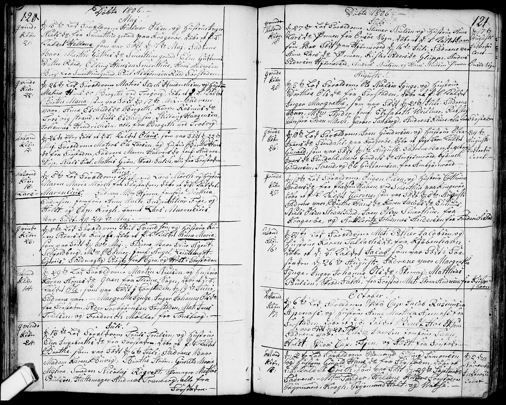 Glemmen prestekontor Kirkebøker, SAO/A-10908/F/Fa/L0003: Parish register (official) no. 3, 1803-1815, p. 120-121