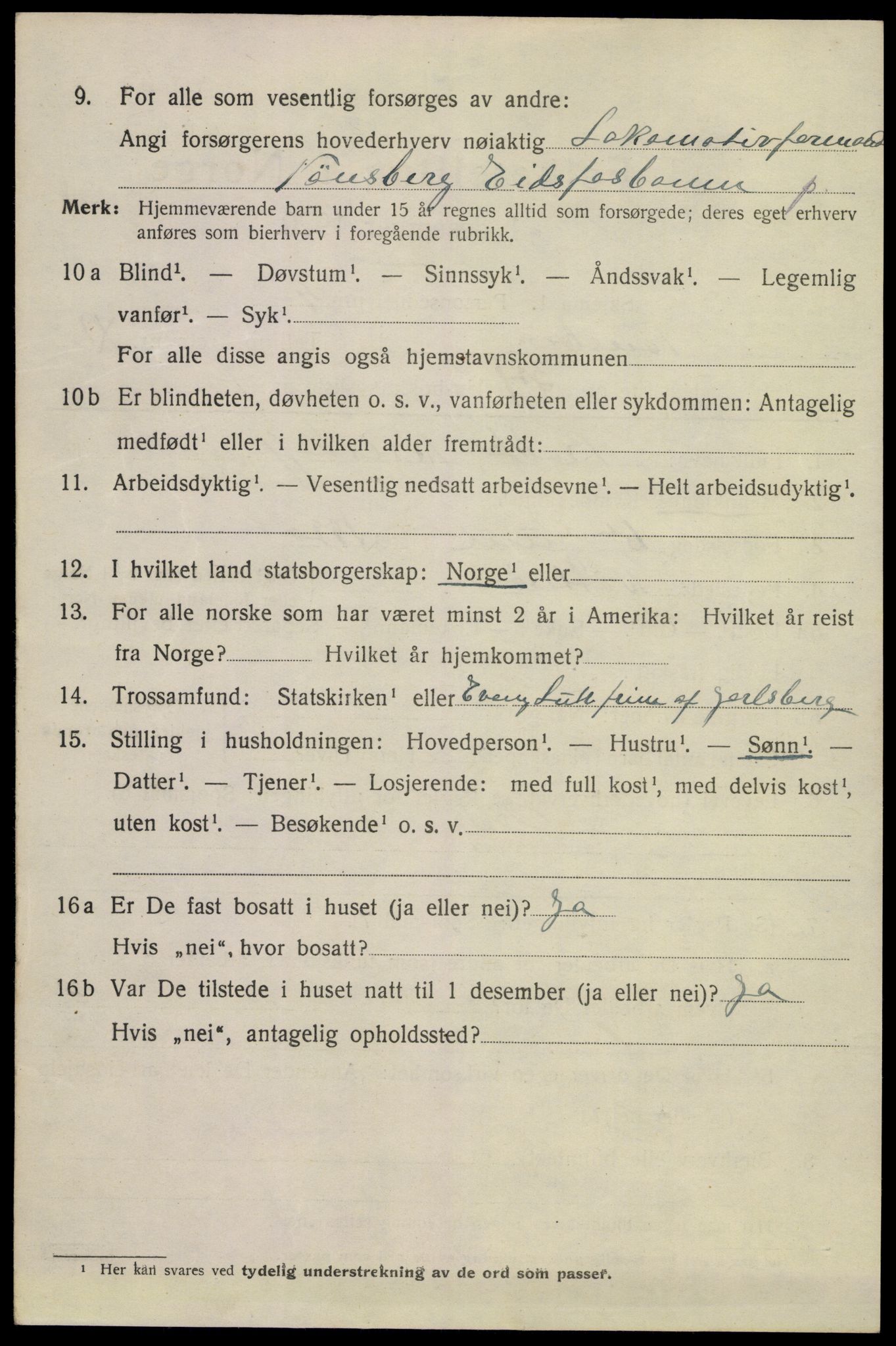 SAKO, 1920 census for Tønsberg, 1920, p. 19964