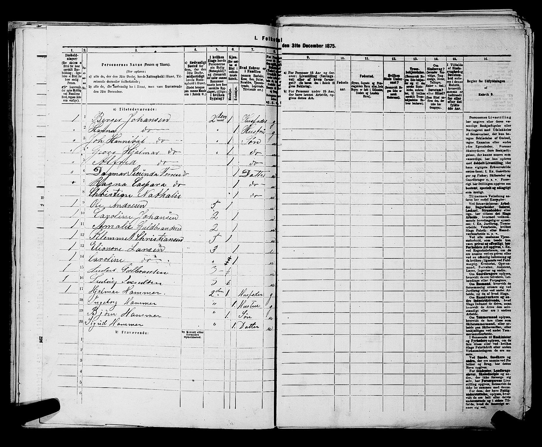 RA, 1875 census for 0301 Kristiania, 1875, p. 5100