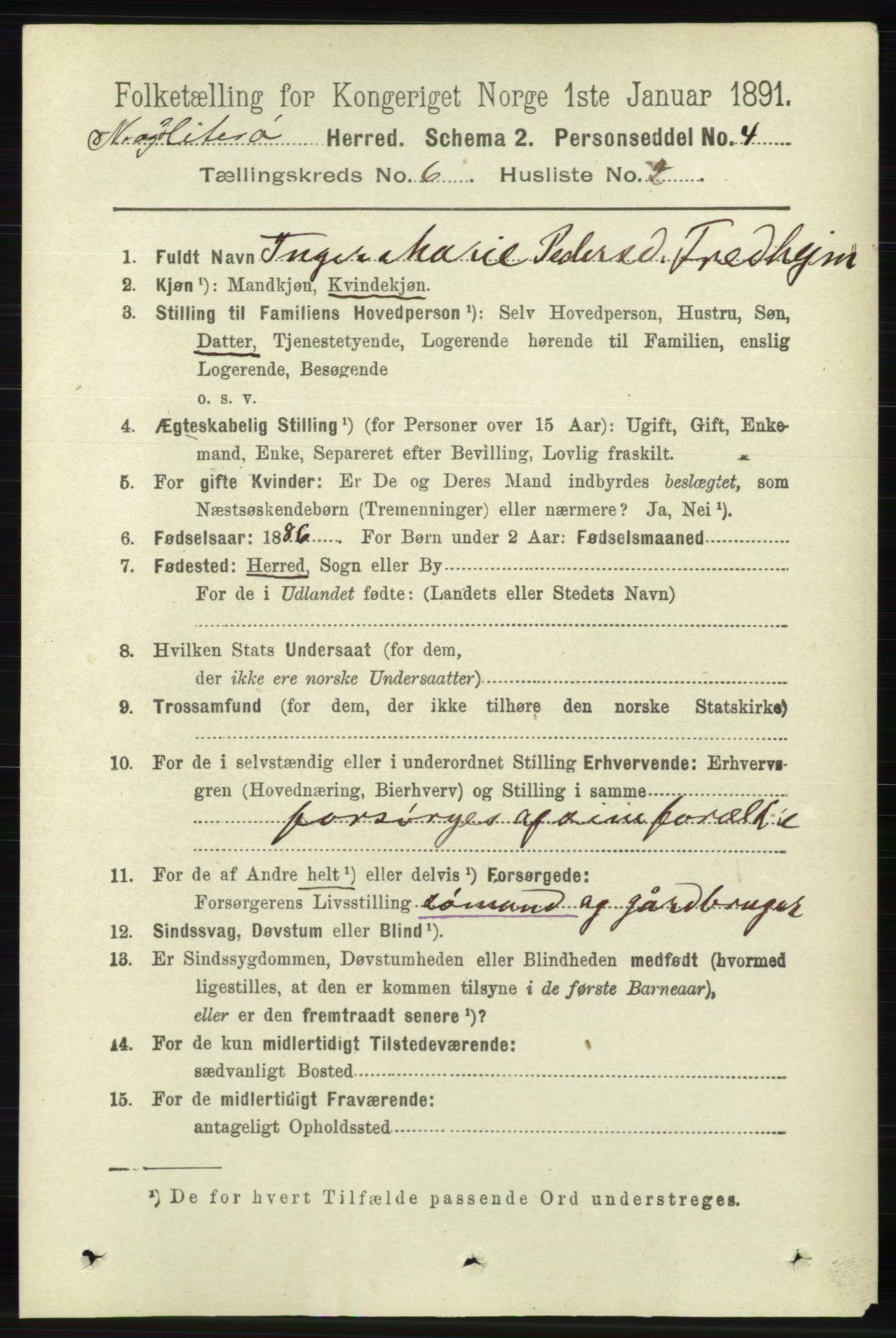 RA, 1891 census for 1043 Hidra og Nes, 1891, p. 2251