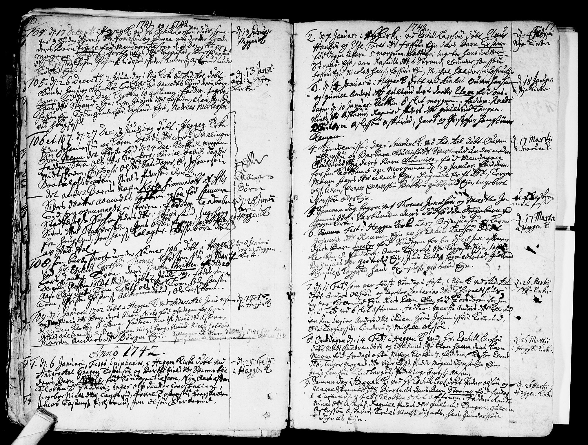 Modum kirkebøker, SAKO/A-234/F/Fa/L0002: Parish register (official) no. 2, 1741-1782, p. 16-17
