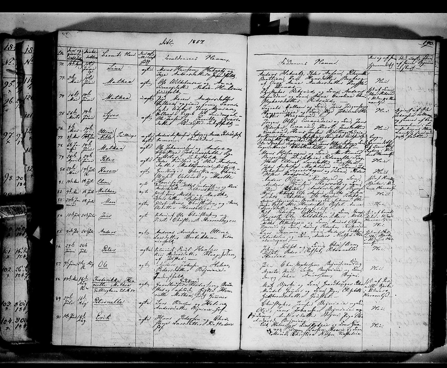 Romedal prestekontor, AV/SAH-PREST-004/K/L0004: Parish register (official) no. 4, 1847-1861, p. 190