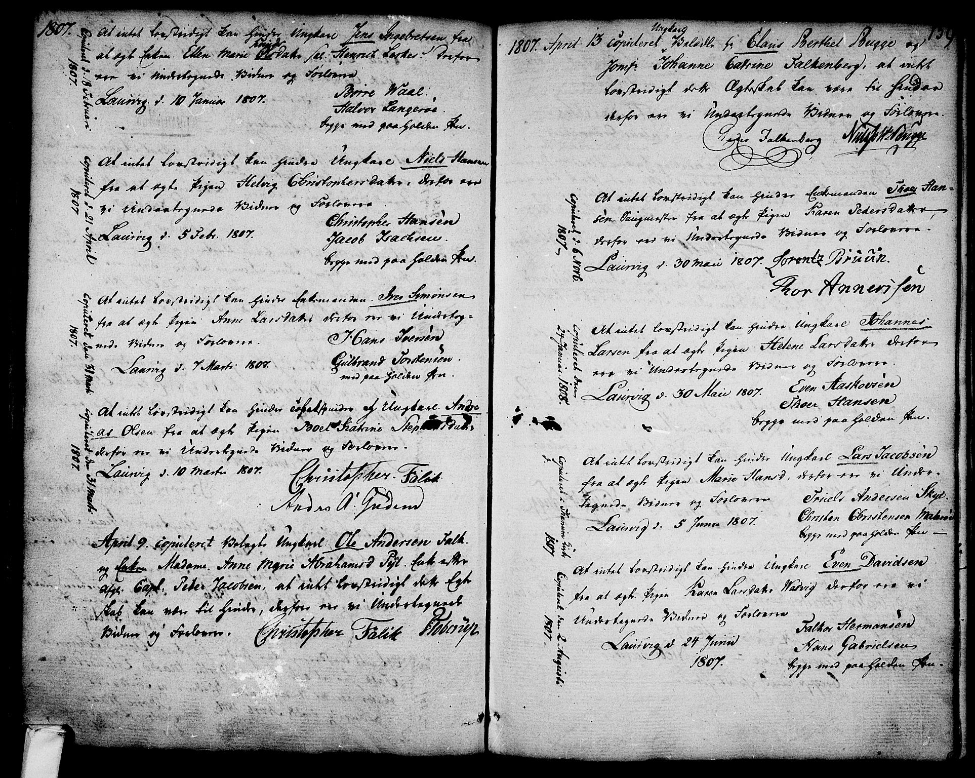 Larvik kirkebøker, SAKO/A-352/G/Ga/L0001: Parish register (copy) no. I 1, 1785-1807, p. 159