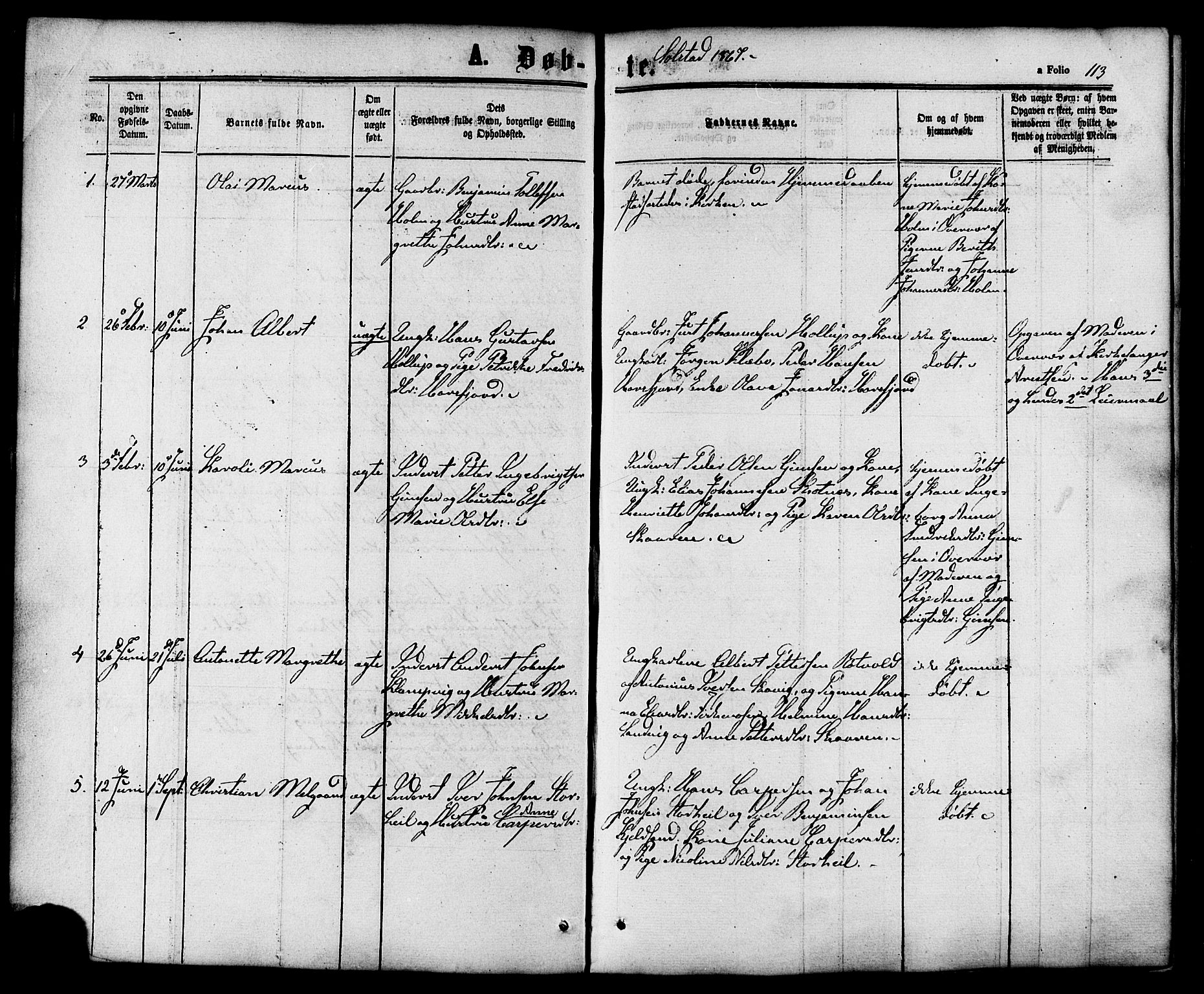 Ministerialprotokoller, klokkerbøker og fødselsregistre - Nordland, AV/SAT-A-1459/810/L0147: Parish register (official) no. 810A08 /2, 1862-1874, p. 113