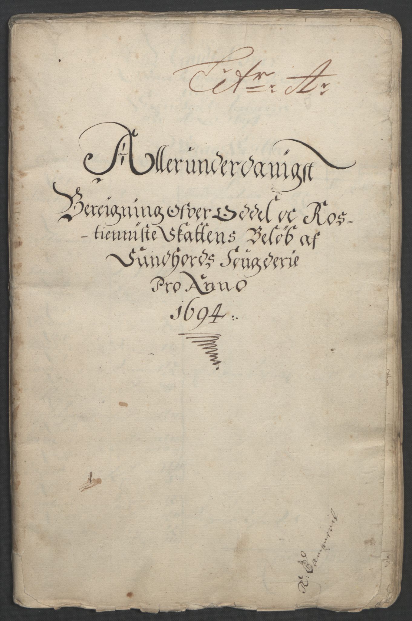 Rentekammeret inntil 1814, Reviderte regnskaper, Fogderegnskap, RA/EA-4092/R48/L2975: Fogderegnskap Sunnhordland og Hardanger, 1694, p. 19