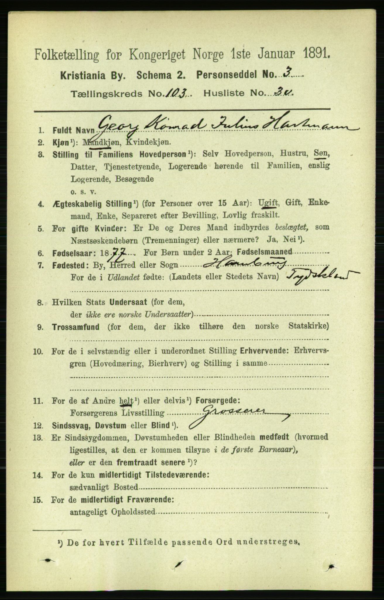 RA, 1891 census for 0301 Kristiania, 1891, p. 51802
