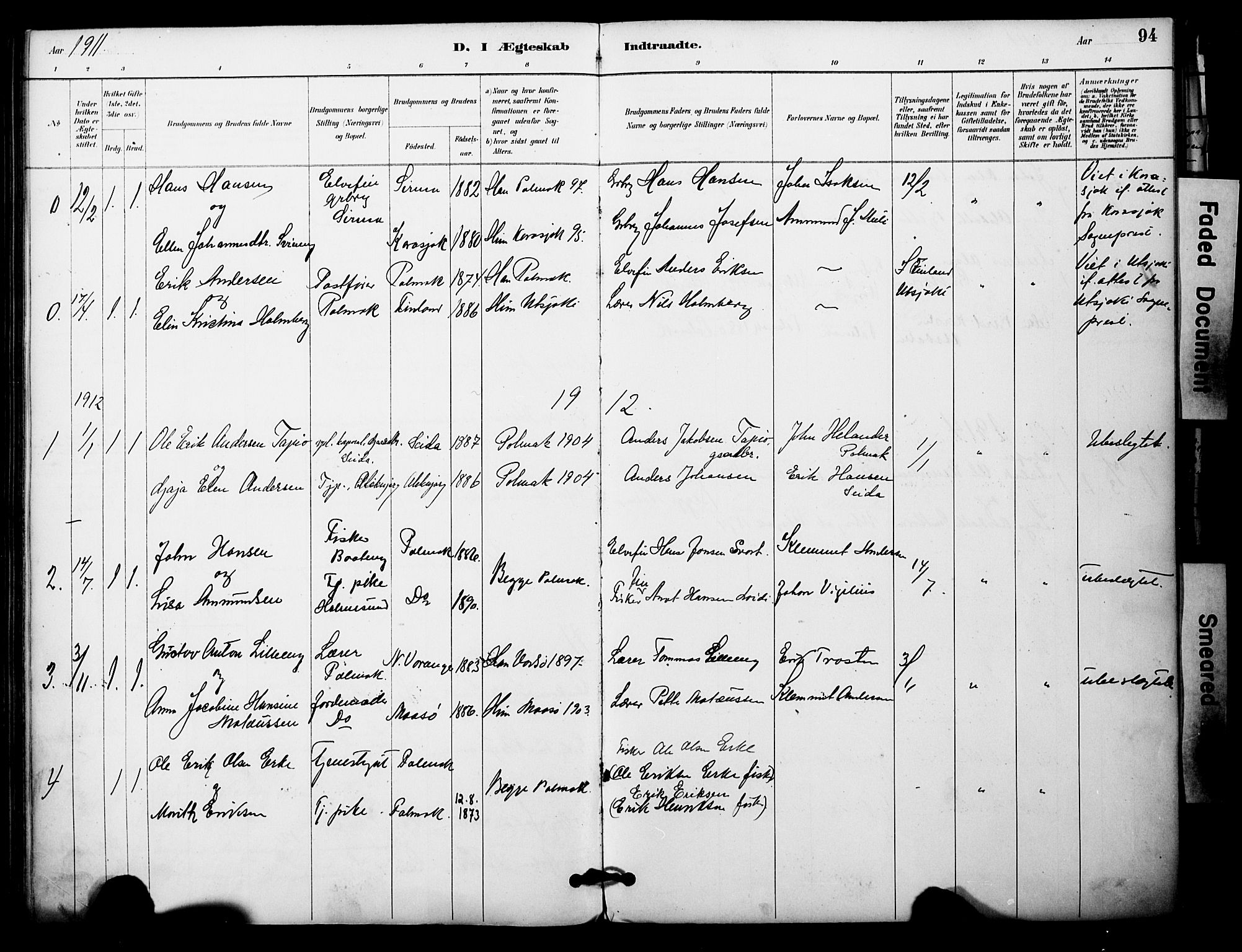 Nesseby sokneprestkontor, SATØ/S-1330/H/Ha/L0005kirke: Parish register (official) no. 5, 1885-1906, p. 94