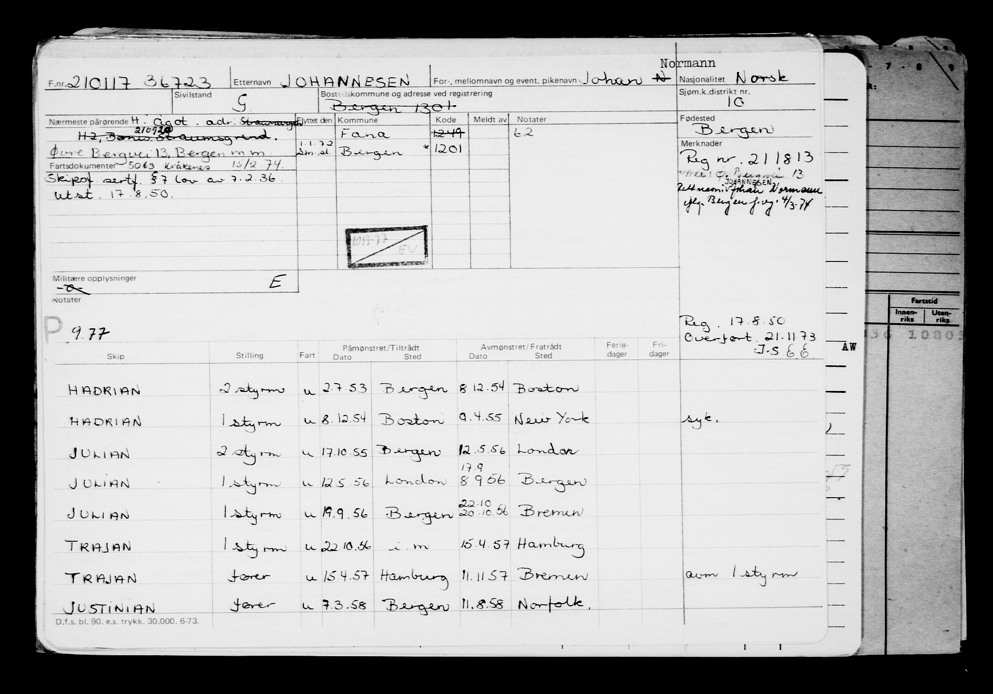 Direktoratet for sjømenn, AV/RA-S-3545/G/Gb/L0145: Hovedkort, 1917, p. 393