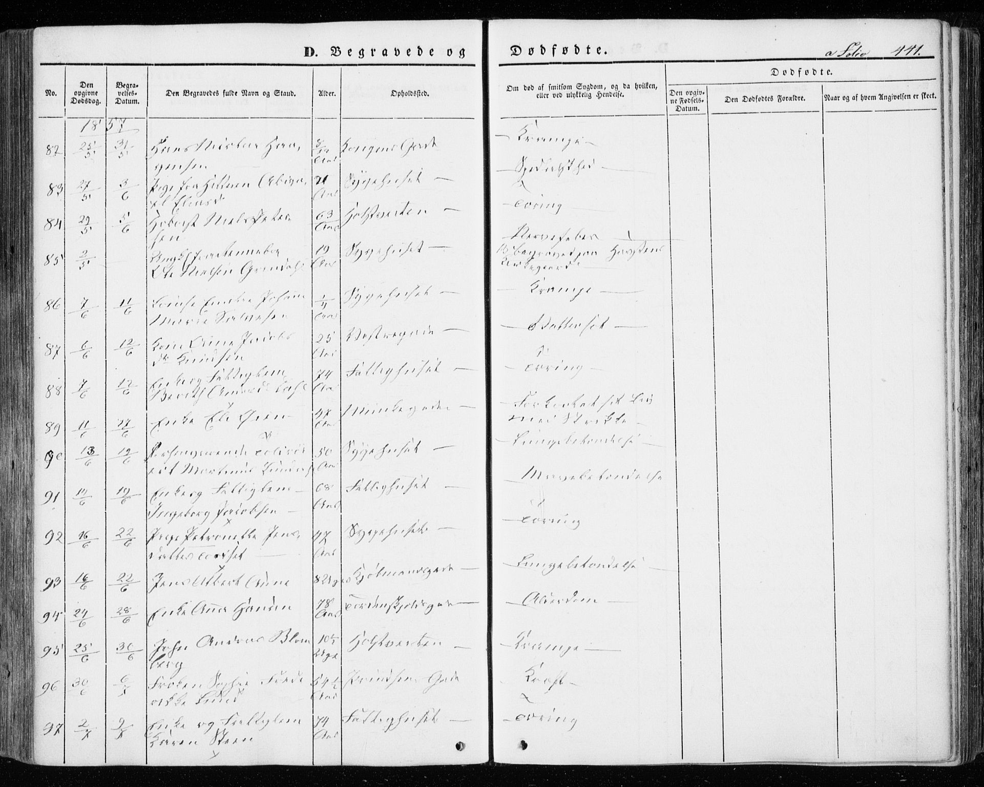 Ministerialprotokoller, klokkerbøker og fødselsregistre - Sør-Trøndelag, SAT/A-1456/601/L0051: Parish register (official) no. 601A19, 1848-1857, p. 441