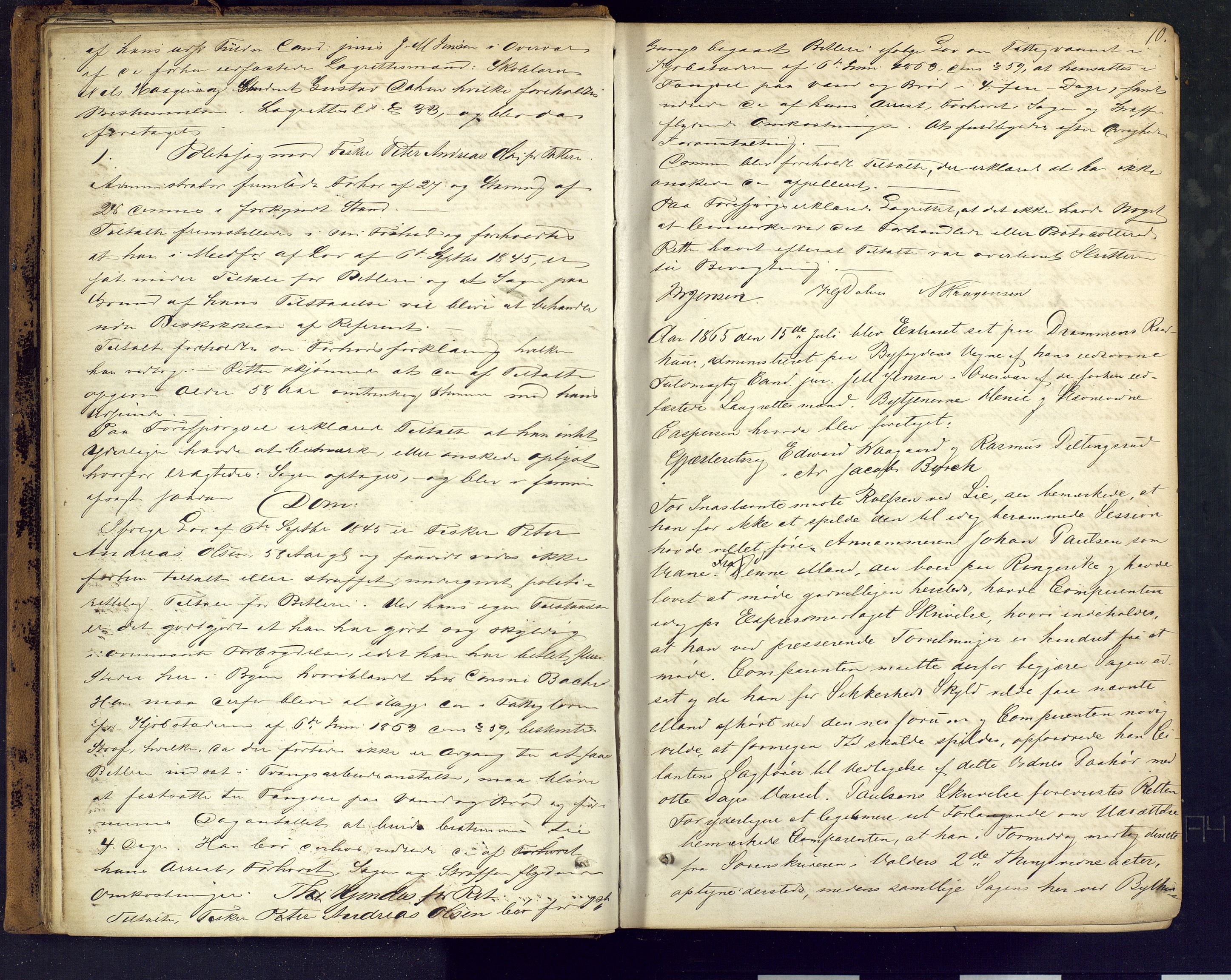 Drammen byfogd, AV/SAKO-A-222/F/Fe/L0011: Ekstrarettsprotokoll, 1865-1868, p. 10