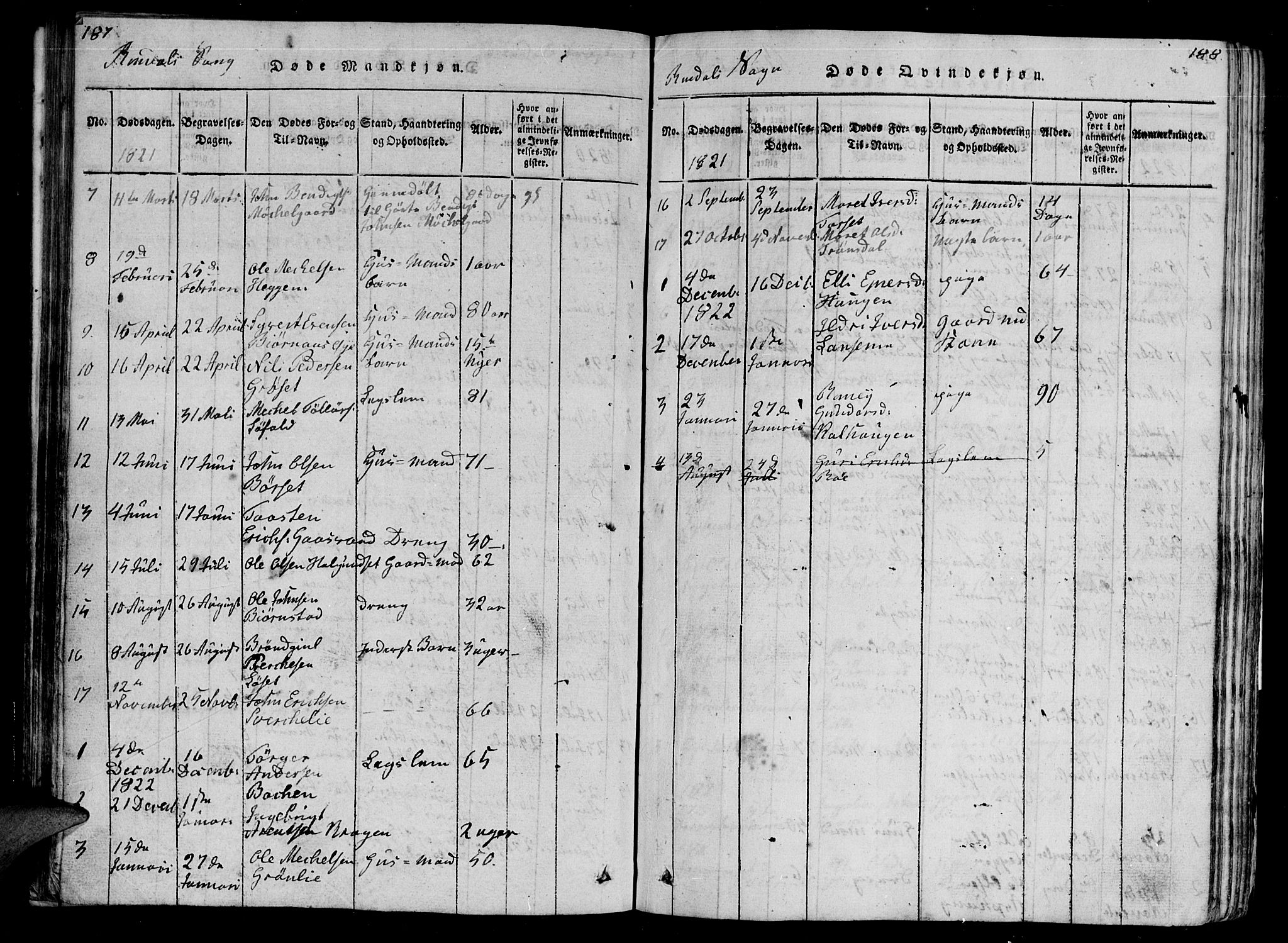 Ministerialprotokoller, klokkerbøker og fødselsregistre - Møre og Romsdal, AV/SAT-A-1454/595/L1050: Parish register (copy) no. 595C02, 1819-1834, p. 187-188