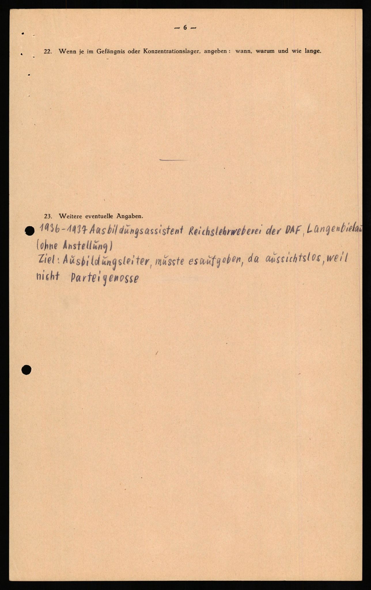 Forsvaret, Forsvarets overkommando II, AV/RA-RAFA-3915/D/Db/L0027: CI Questionaires. Tyske okkupasjonsstyrker i Norge. Tyskere., 1945-1946, p. 363