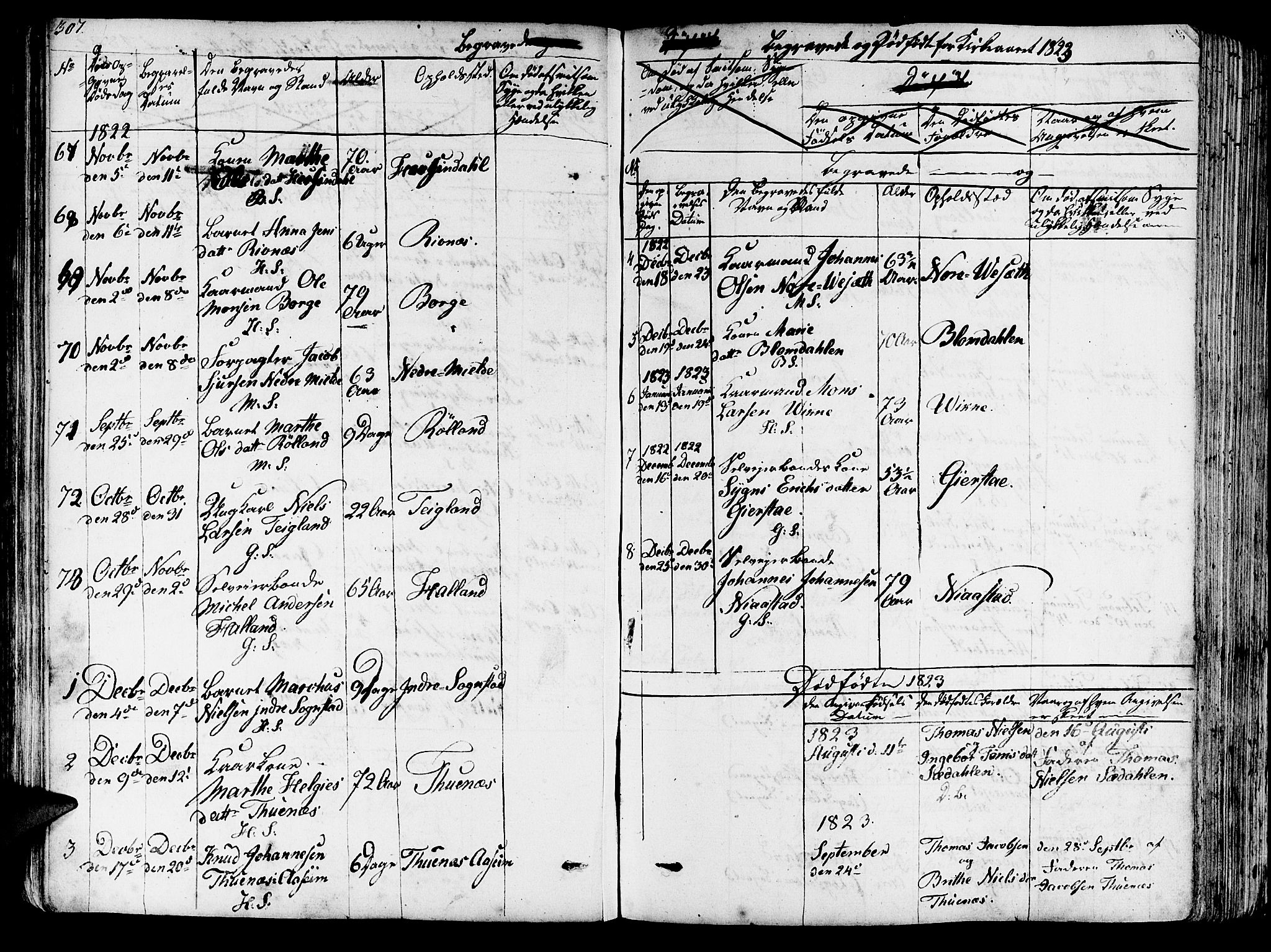 Haus sokneprestembete, AV/SAB-A-75601/H/Haa: Parish register (official) no. A 13, 1821-1827, p. 307