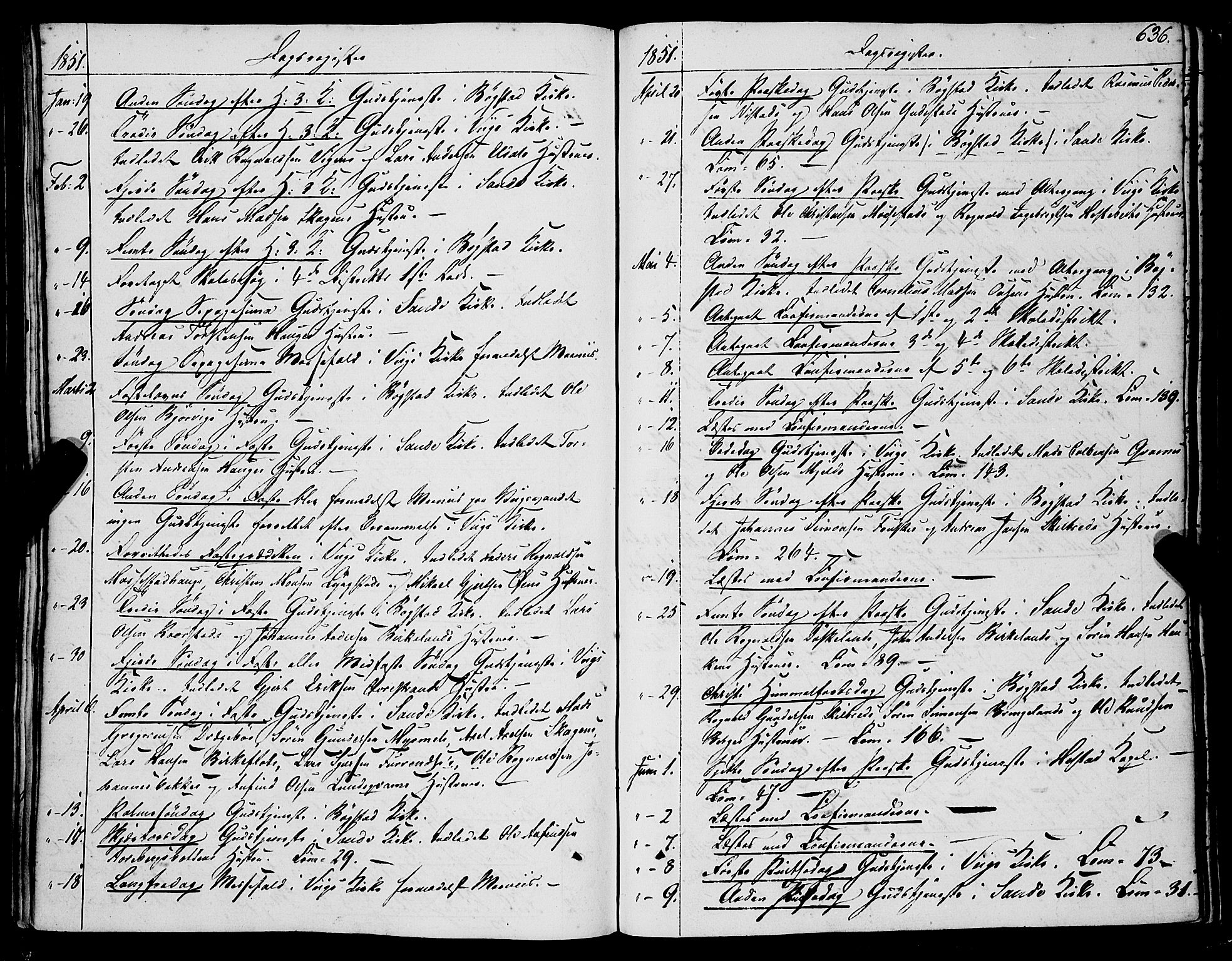 Gaular sokneprestembete, AV/SAB-A-80001/H/Haa: Parish register (official) no. A 4II, 1841-1859, p. 636