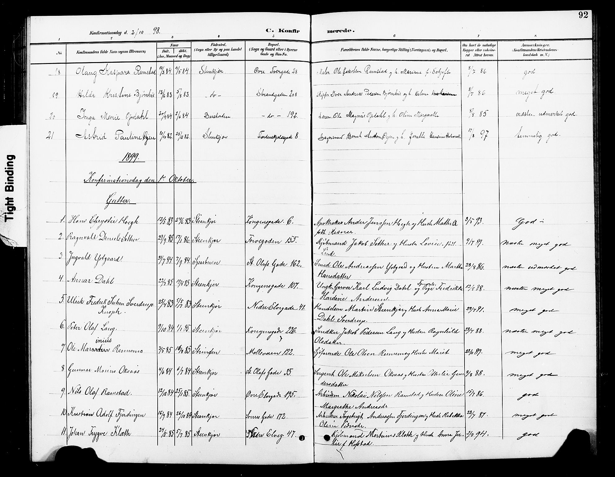 Ministerialprotokoller, klokkerbøker og fødselsregistre - Nord-Trøndelag, SAT/A-1458/739/L0375: Parish register (copy) no. 739C03, 1898-1908, p. 92