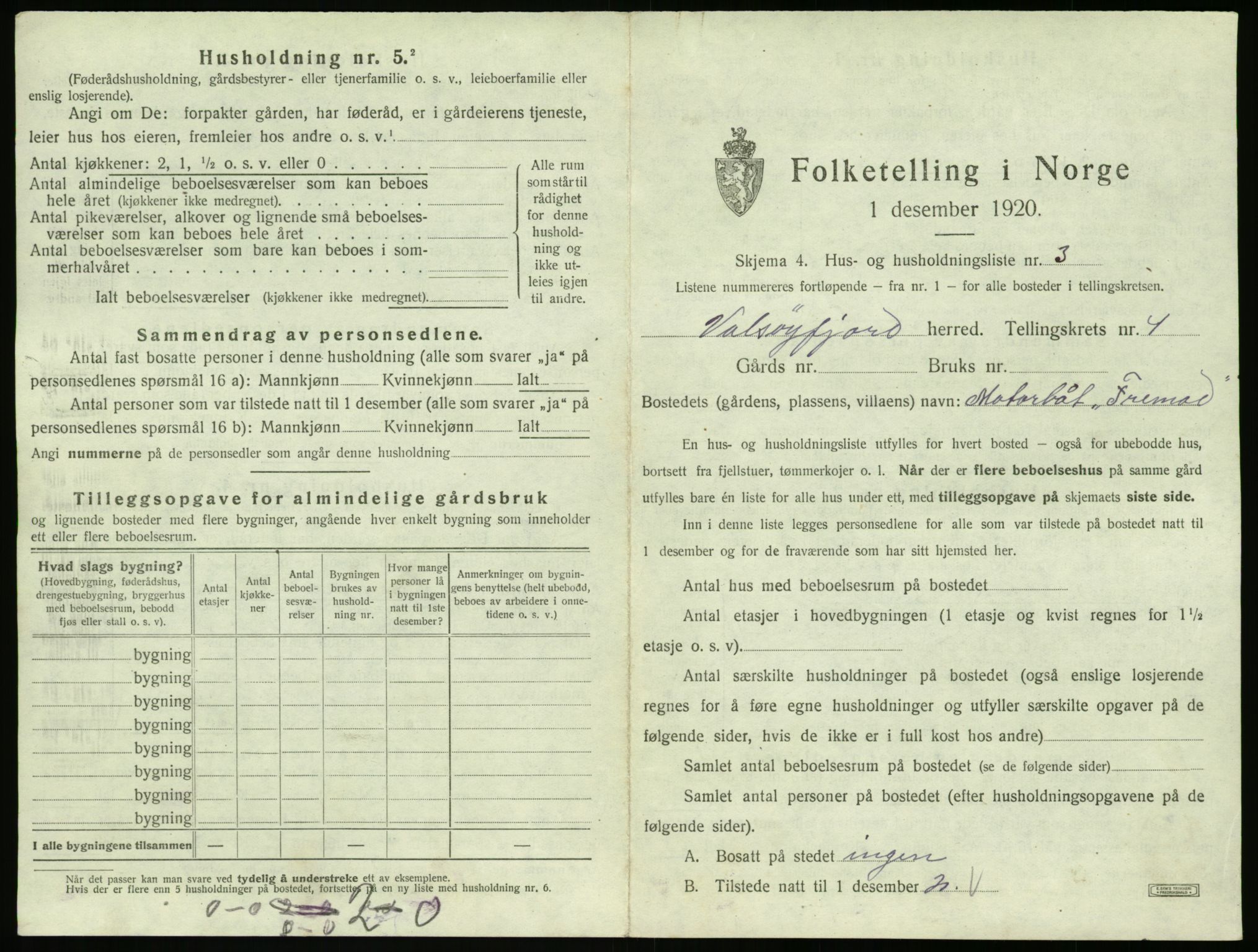 SAT, 1920 census for Valsøyfjord, 1920, p. 217