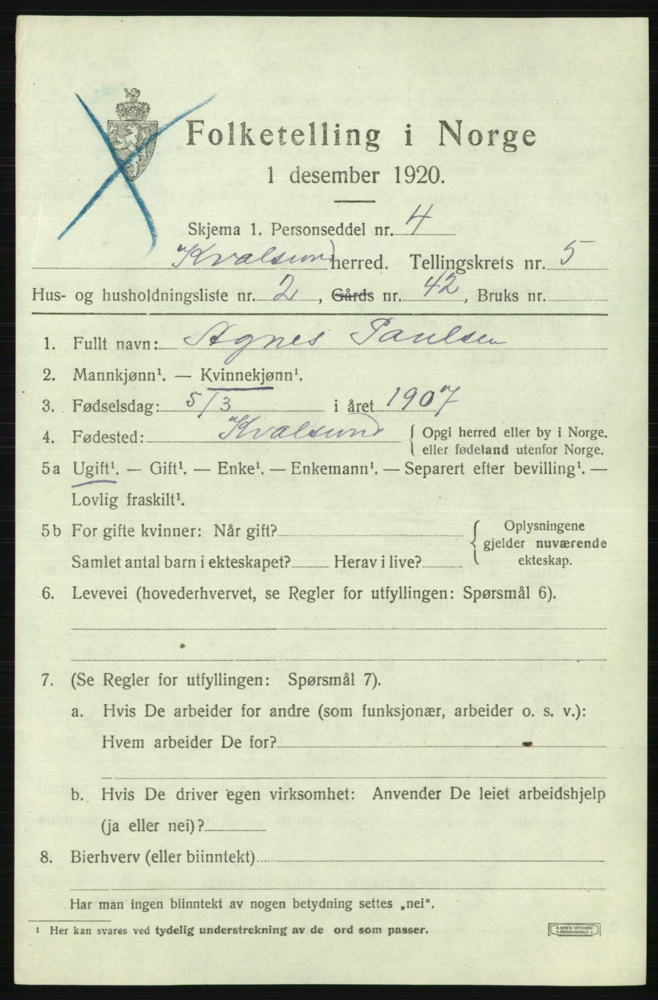 SATØ, 1920 census for , 1920, p. 1598