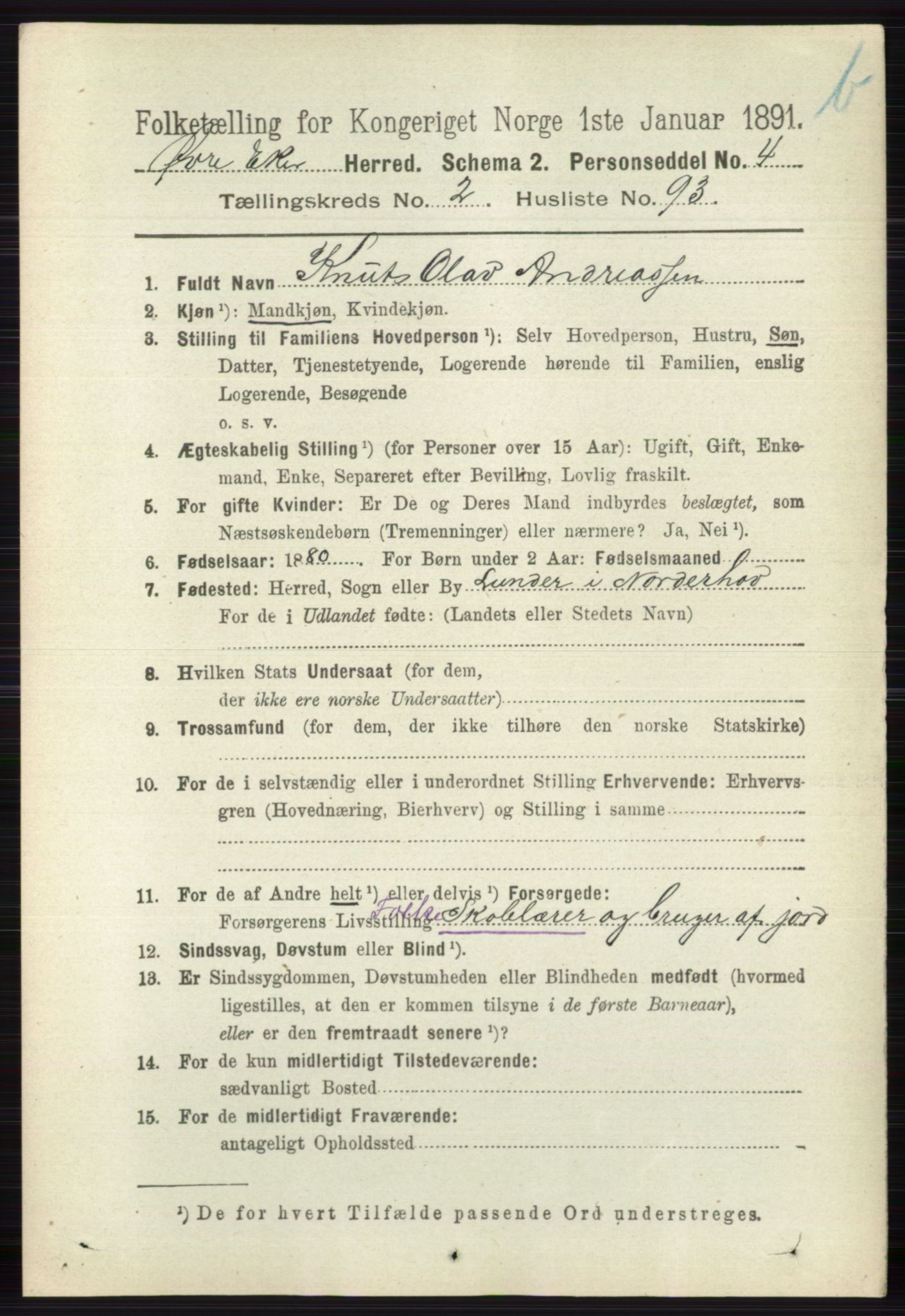 RA, 1891 census for 0624 Øvre Eiker, 1891, p. 8987