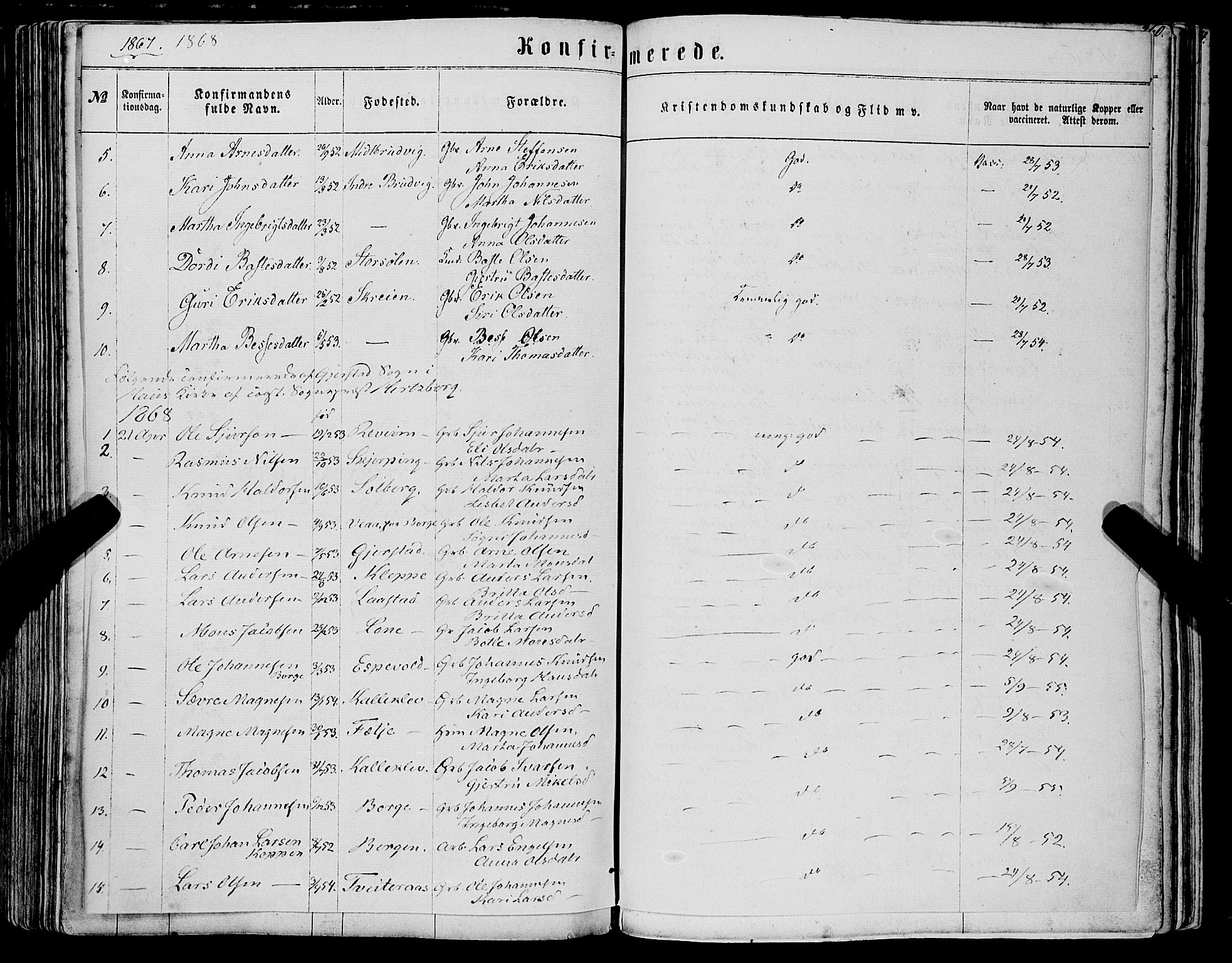 Haus sokneprestembete, SAB/A-75601/H/Haa: Parish register (official) no. A 17, 1858-1870, p. 260