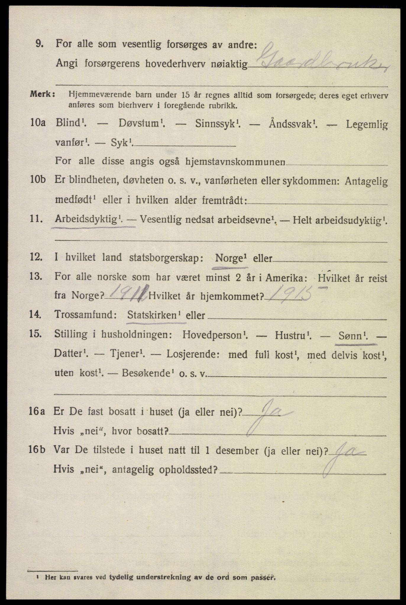 SAK, 1920 census for Nes (V-A), 1920, p. 5735