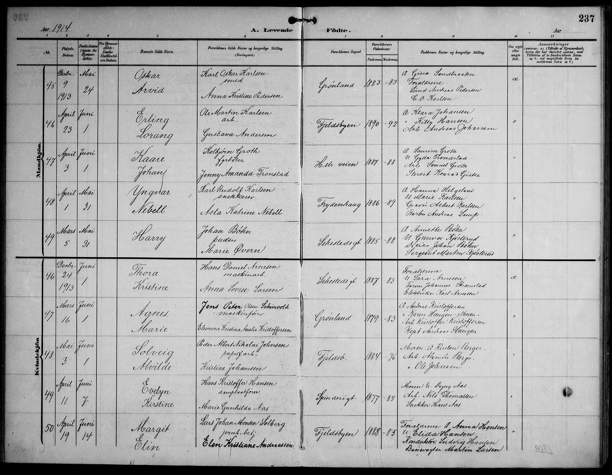 Strømsø kirkebøker, SAKO/A-246/F/Fa/L0026: Parish register (official) no. I 26, 1905-1914, p. 237