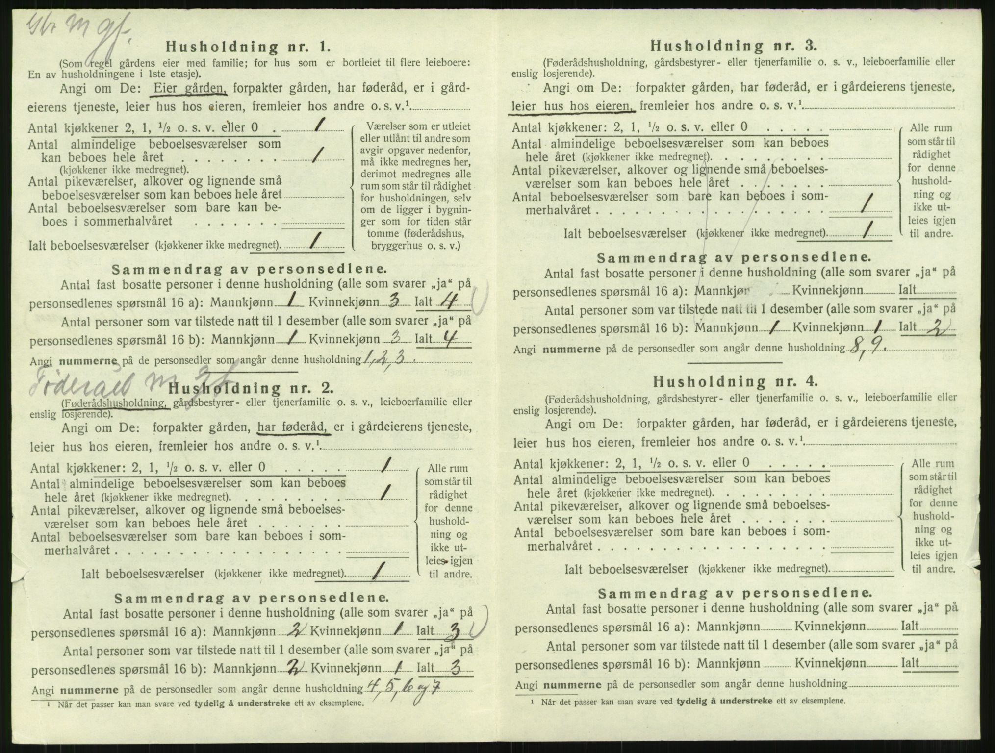 SAT, 1920 census for Kornstad, 1920, p. 130