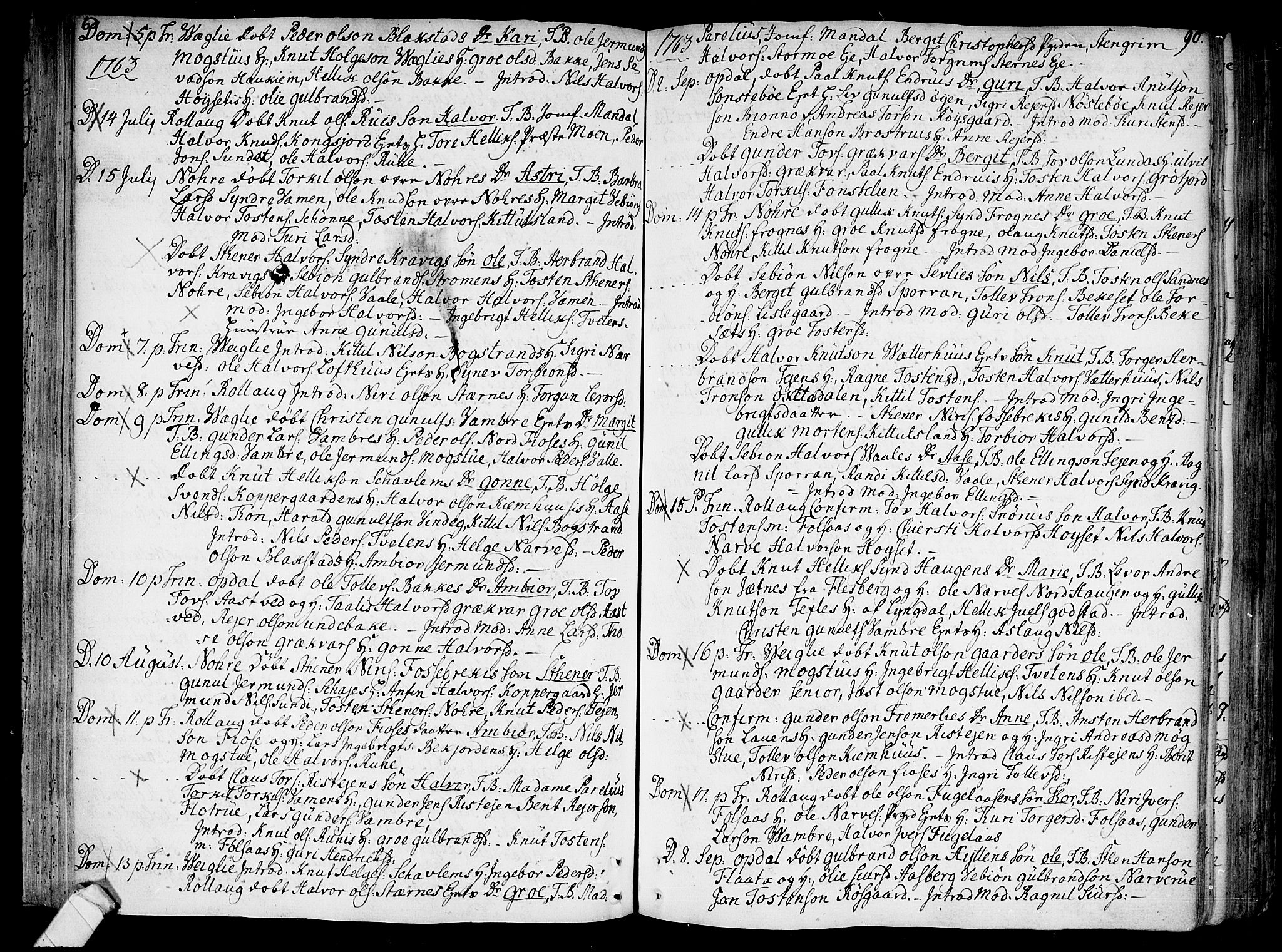 Rollag kirkebøker, SAKO/A-240/F/Fa/L0003: Parish register (official) no. I 3, 1743-1778, p. 90