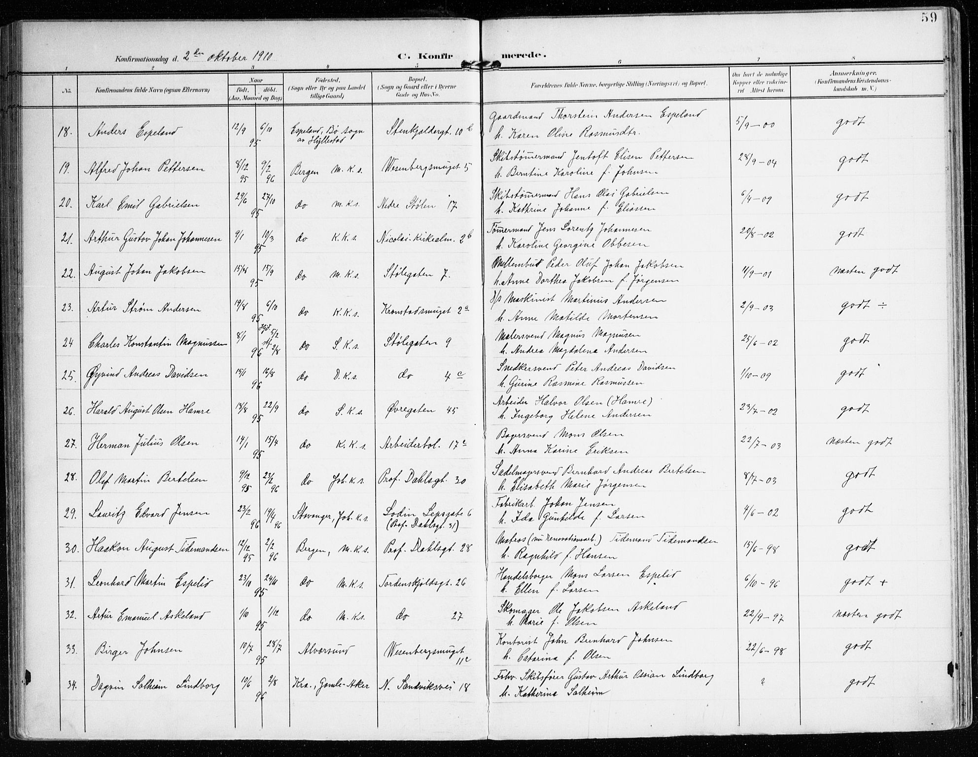 Mariakirken Sokneprestembete, AV/SAB-A-76901/H/Haa/L0014: Parish register (official) no. C 2, 1900-1916, p. 59