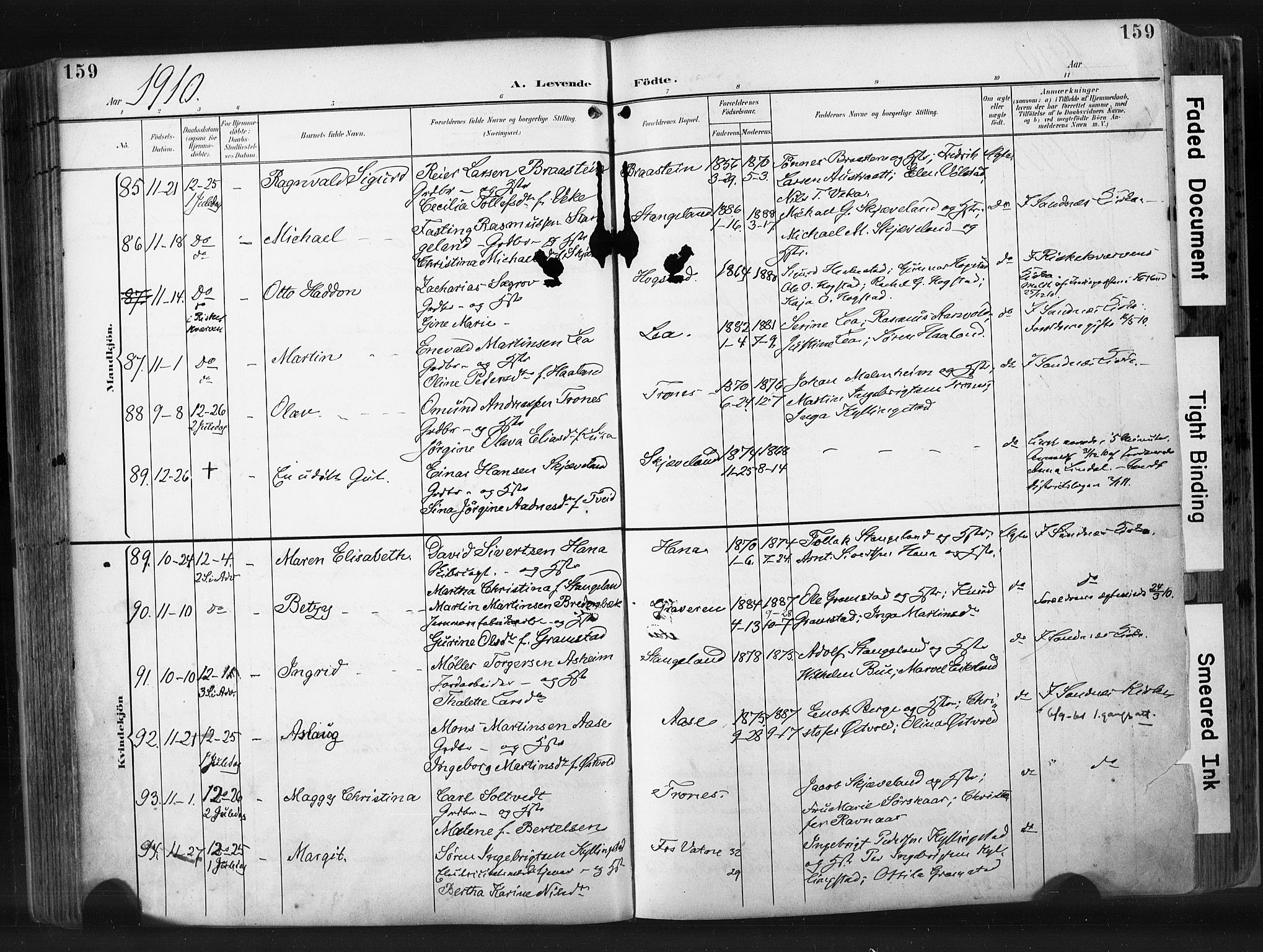 Høyland sokneprestkontor, SAST/A-101799/001/30BA/L0015: Parish register (official) no. A 14, 1899-1911, p. 159