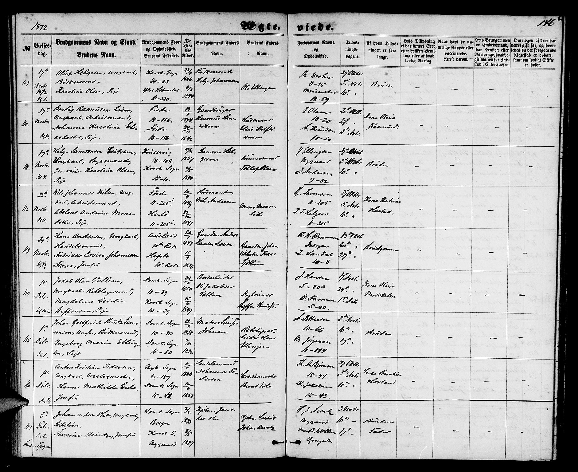 Domkirken sokneprestembete, AV/SAB-A-74801/H/Hab/L0030: Parish register (copy) no. D 2, 1857-1876, p. 146