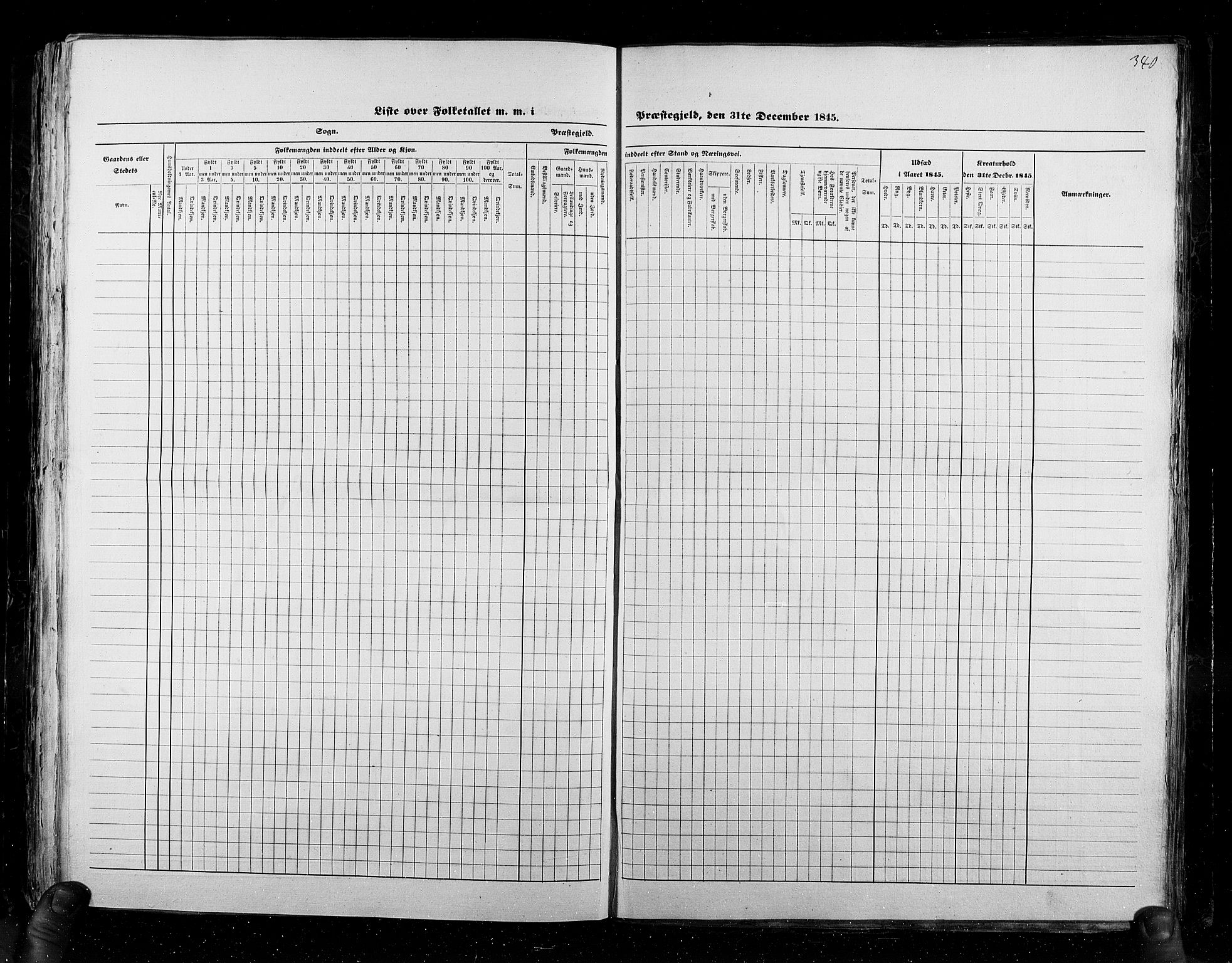 RA, Census 1845, vol. 6: Lister og Mandal amt og Stavanger amt, 1845, p. 340